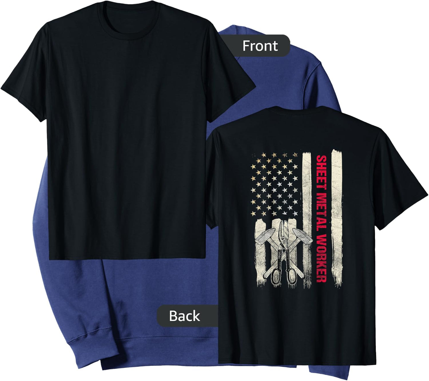 Sheet Metal Worker Design On Back Of Shirt Sweatshirt - Sweatshirt | Navy