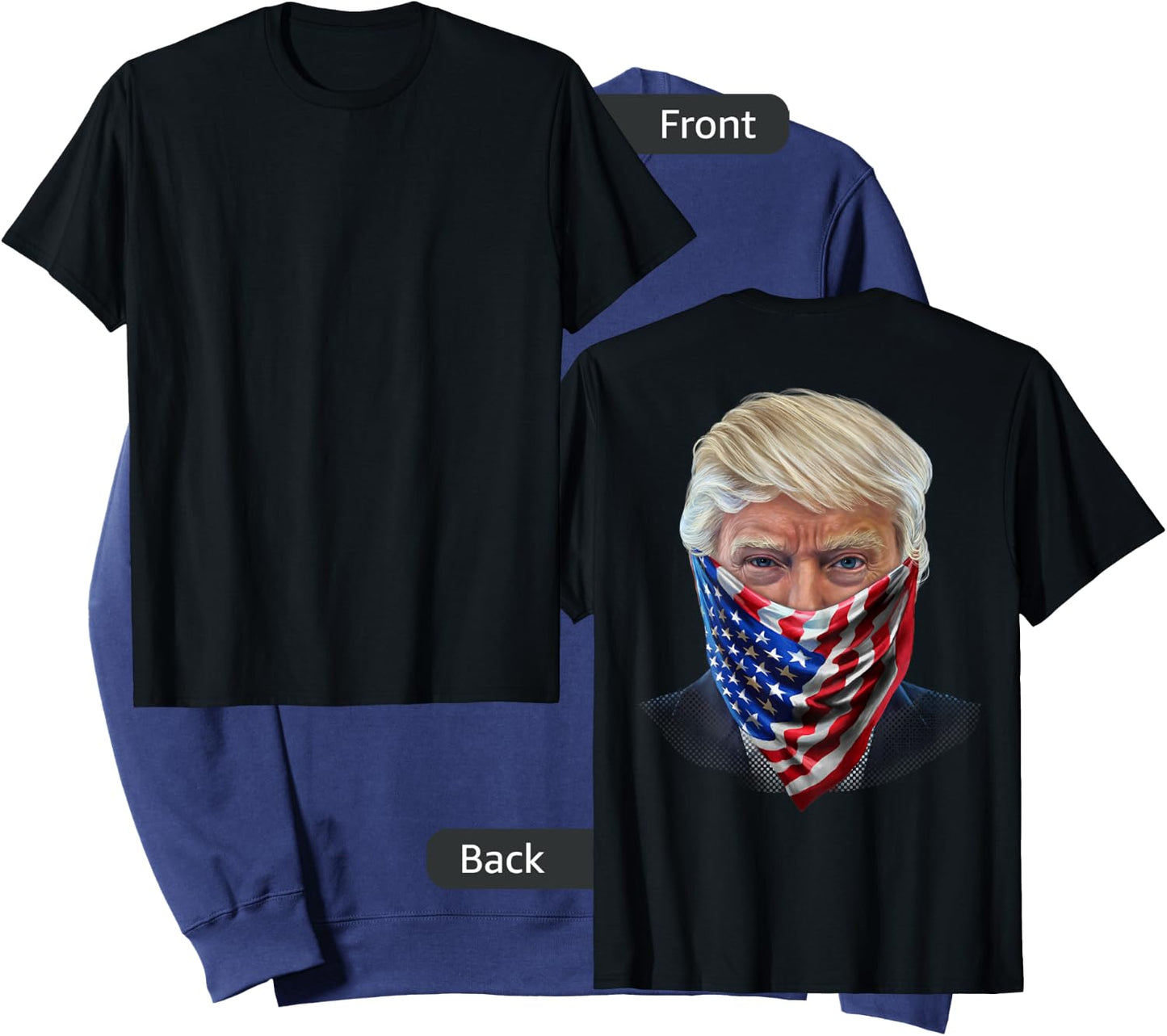 President Donald Trump in Flag of USA Bandana Sweatshirt - Sweatshirt | Navy