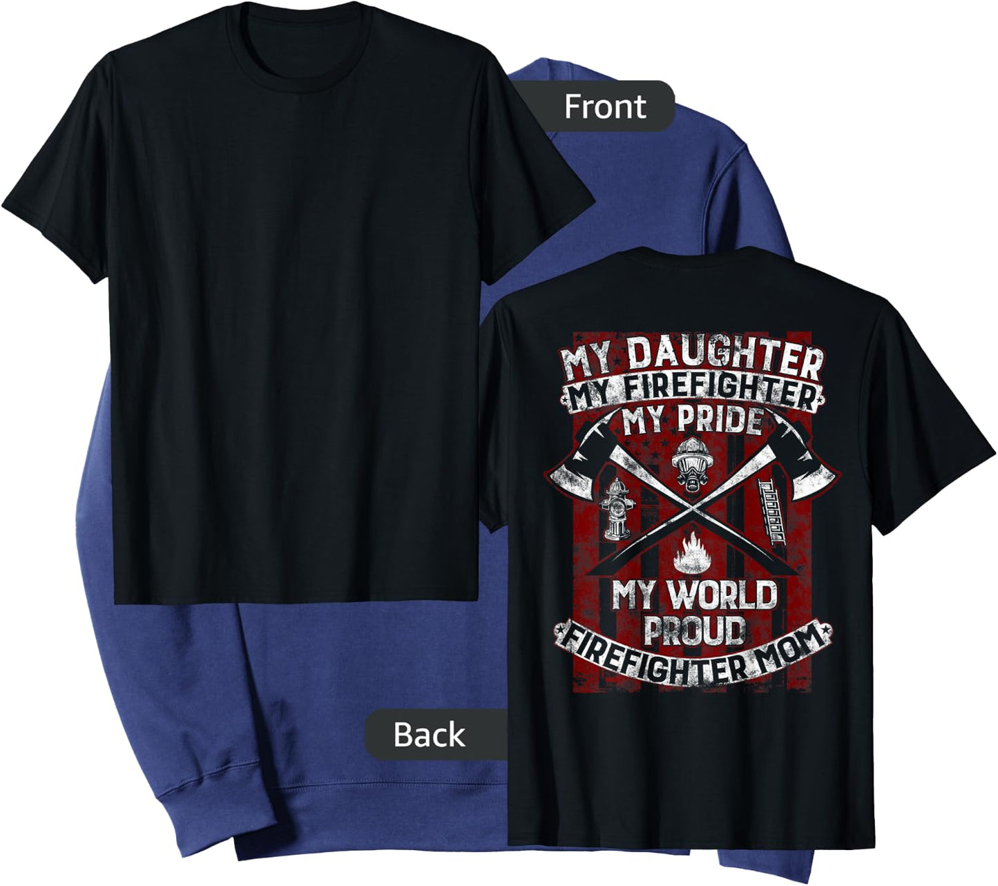 My Daughter My Firefighter Hero | Proud Firefighter Mother Sweatshirt - Sweatshirt | Navy