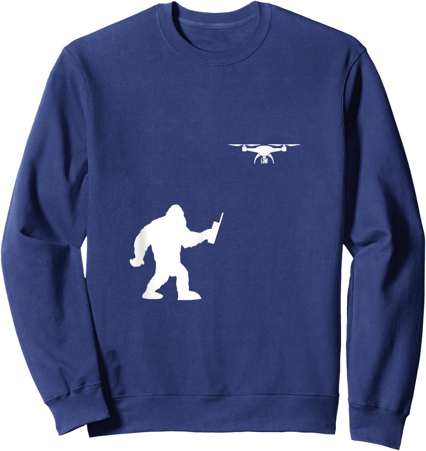 Bigfoot Drone Pilot Drone Gift Pilot Flying Sweatshirt - Sweatshirt | Navy