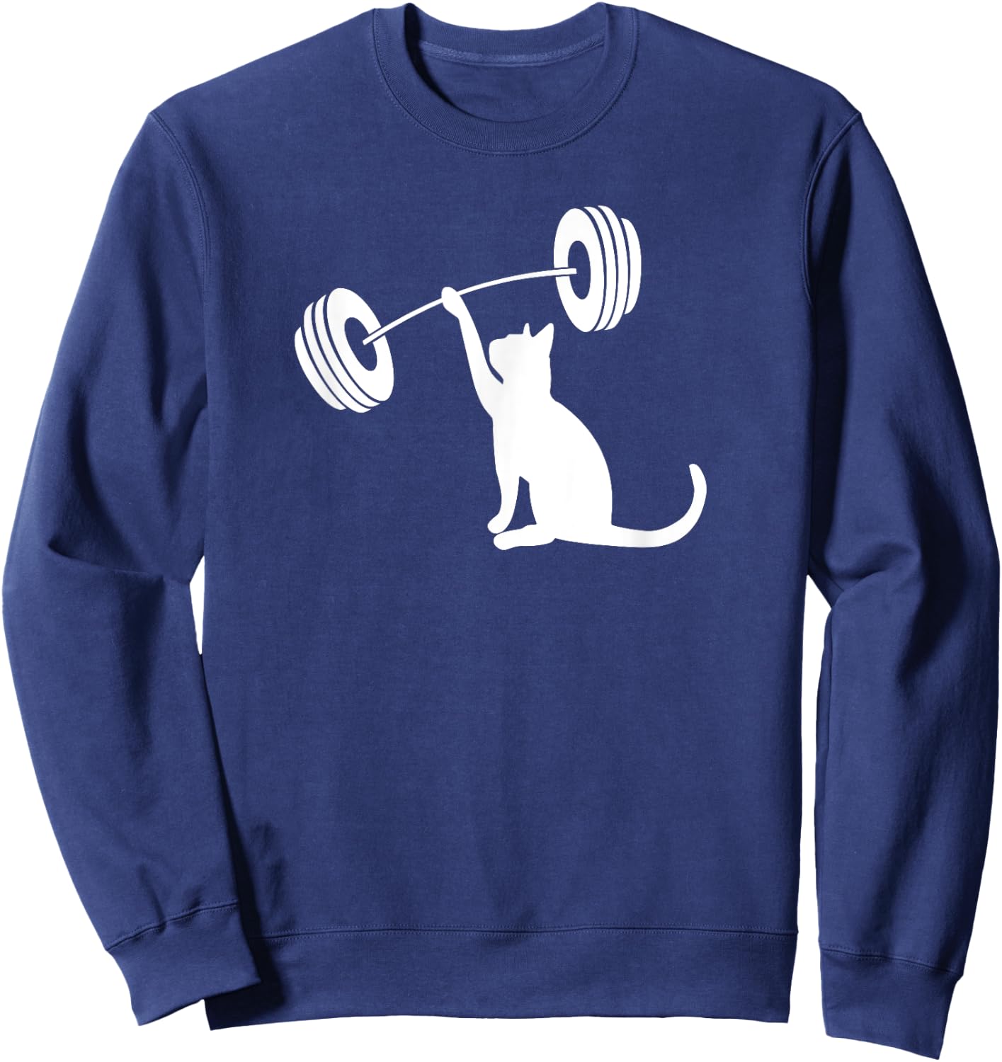Funny Fitness Weight Strength Gym Cat Lifting Women Sweatshirt - Sweatshirt | Navy