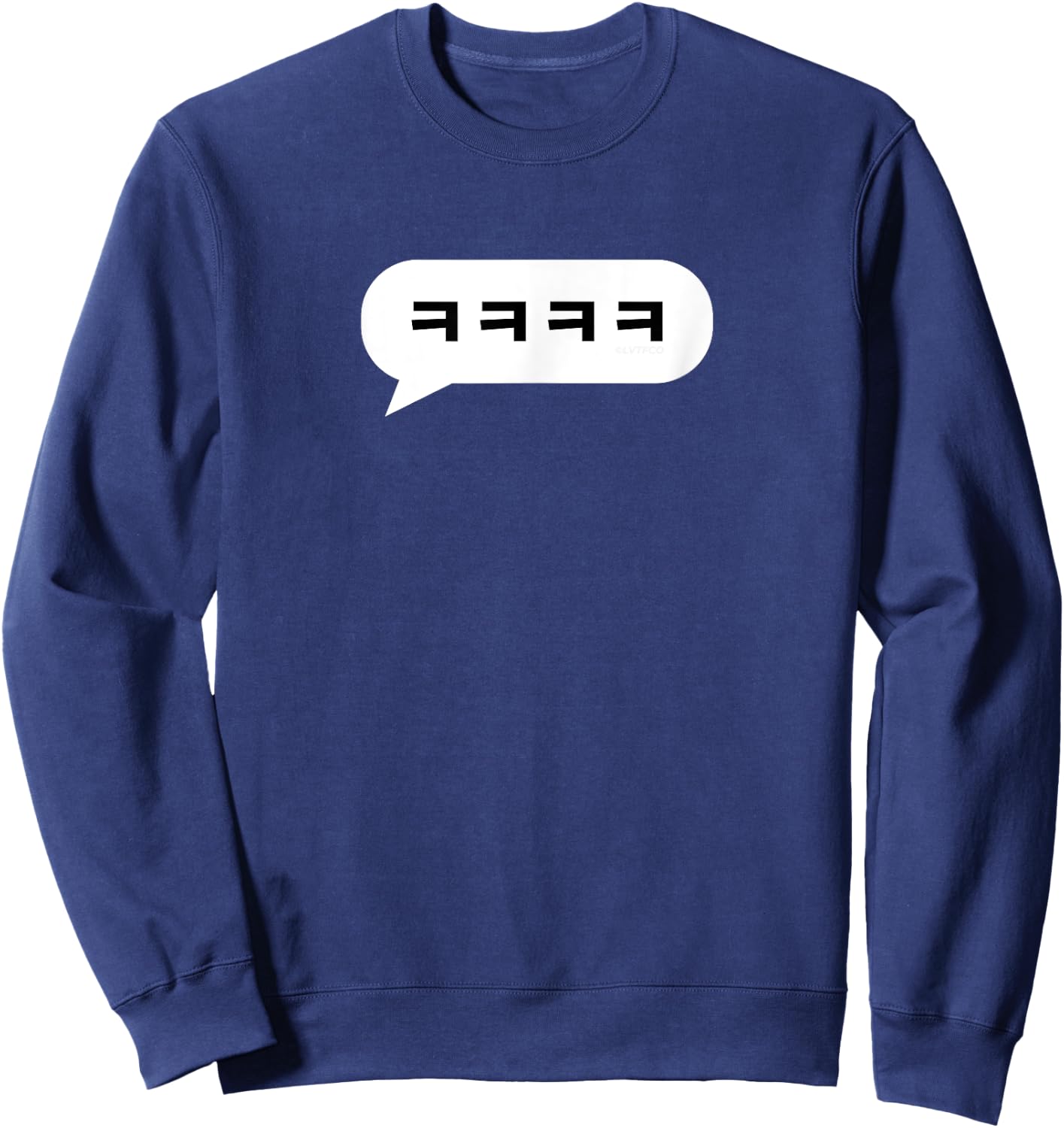 Korean Hangul Laugh Characters in Chat Bubble Sweatshirt - Sweatshirt | Navy