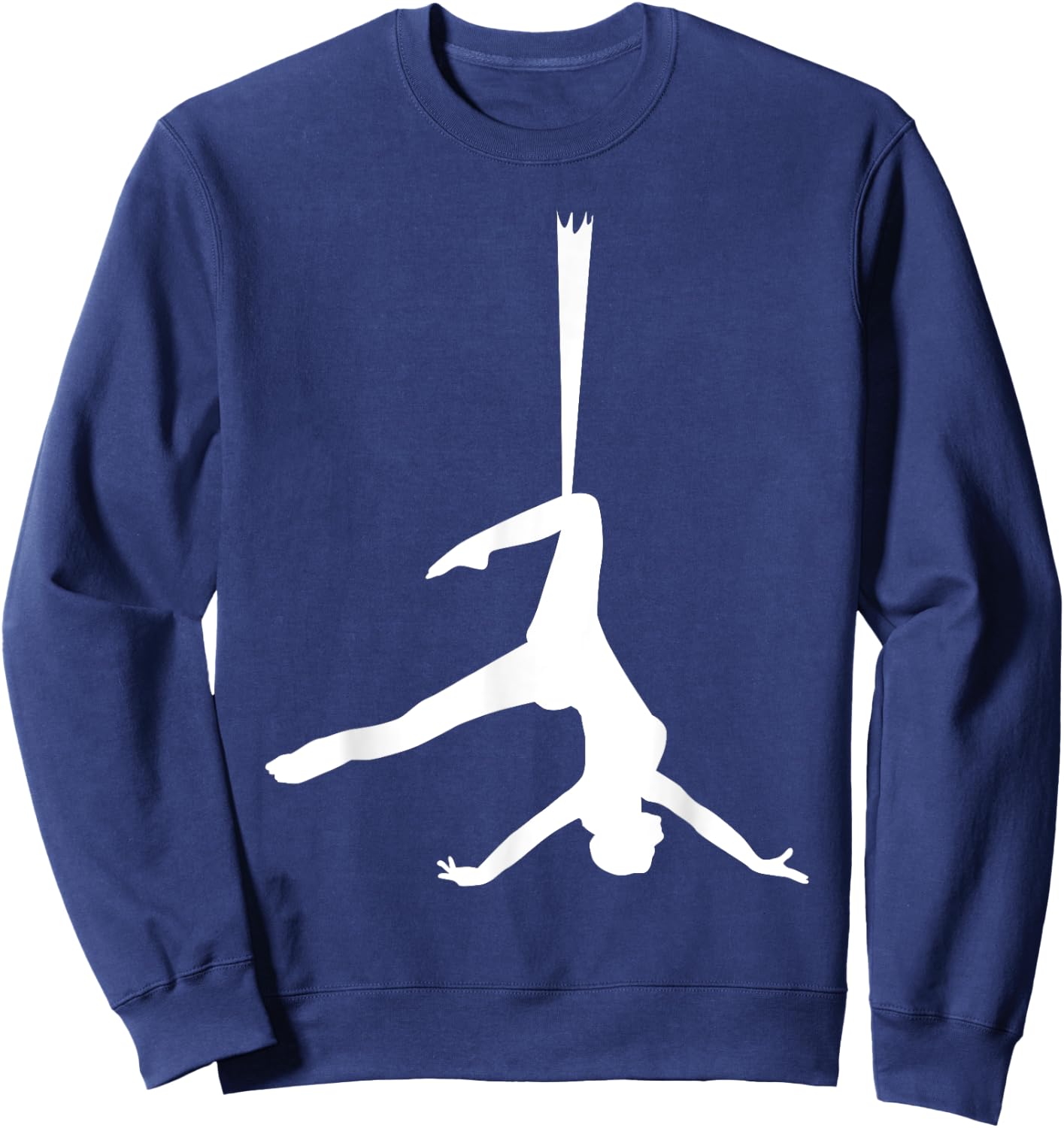 Silhouette Aerial Dance Ribbon Silk Dancer Yoga Dancing Fans Sweatshirt - Sweatshirt | Navy