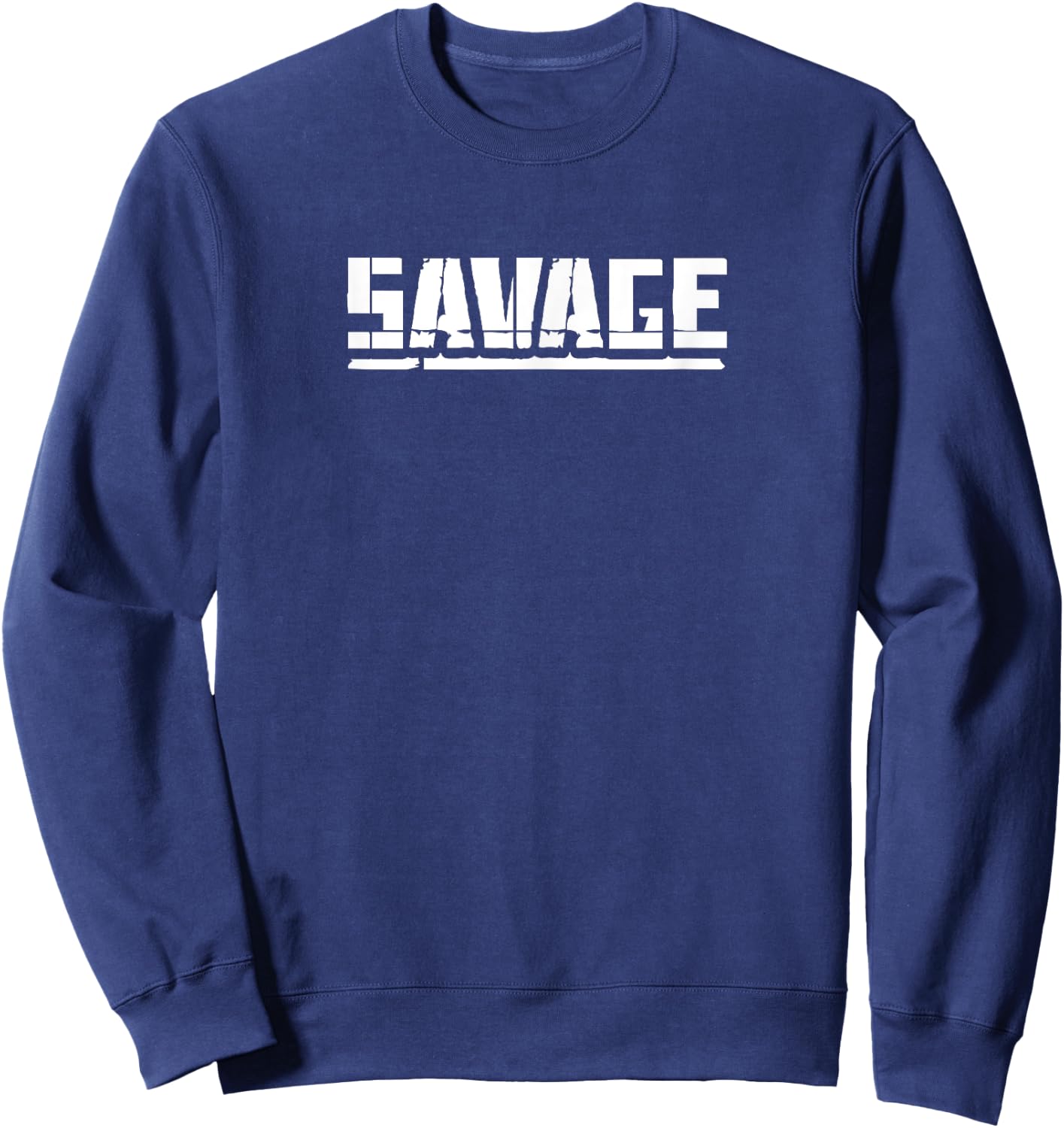 SAVAGE - Gym Fitness Workout Weightlifting Motivation G326 Sweatshirt - Sweatshirt | Navy