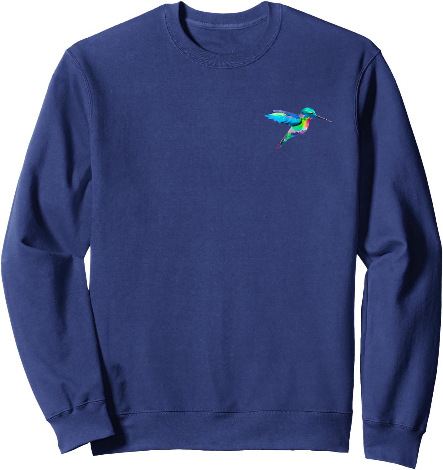 Hummingbird in pocket - Watercolor hummingbird gift Sweatshirt - Sweatshirt | Navy