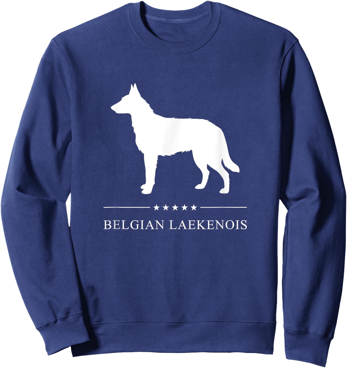 Belgian Laekenois Dog White Silhouette Sweatshirt - Sweatshirt | Navy