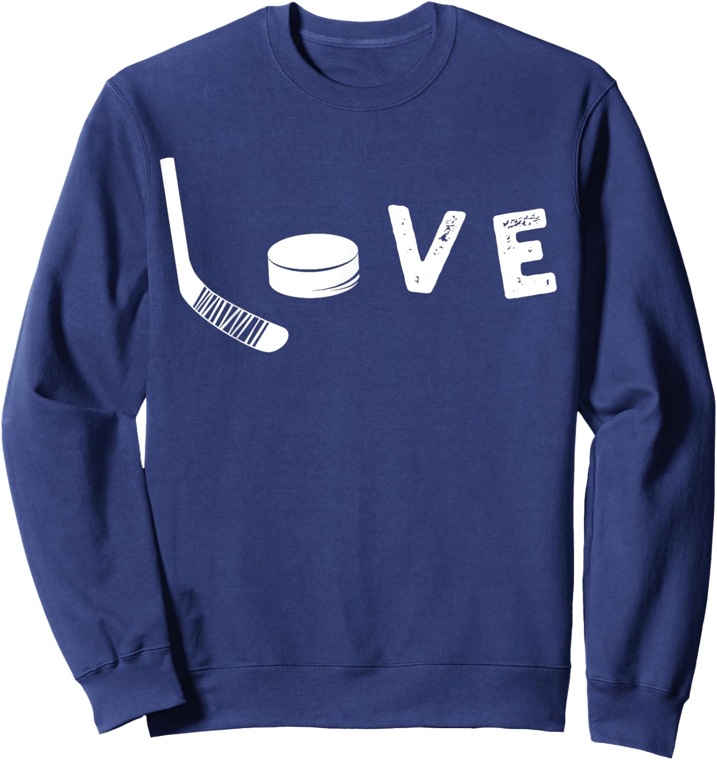 Love Ice Hockey , Valentine's Day Gift Hockey Lover Sweatshirt - Sweatshirt | Navy