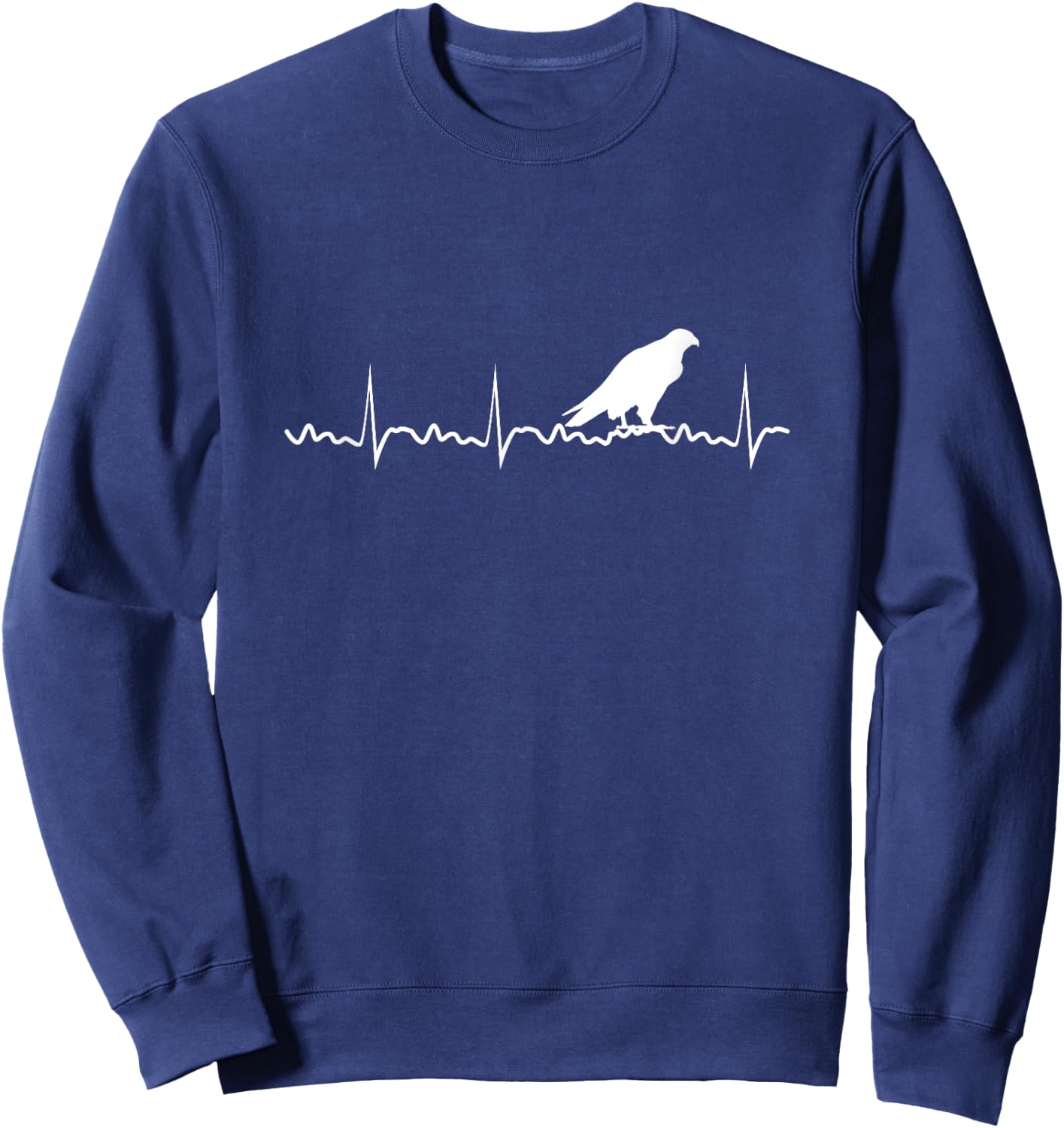 Peregrine Falcon Heartbeat Bird Falcon Animal Sweatshirt - Sweatshirt | Navy