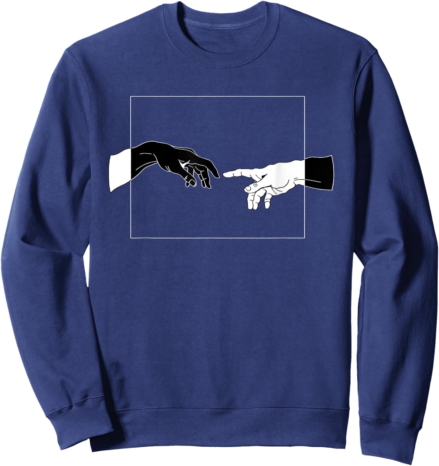 Light Touch Creation of Adam Hand of God Art Gift Sweatshirt - Sweatshirt | Navy
