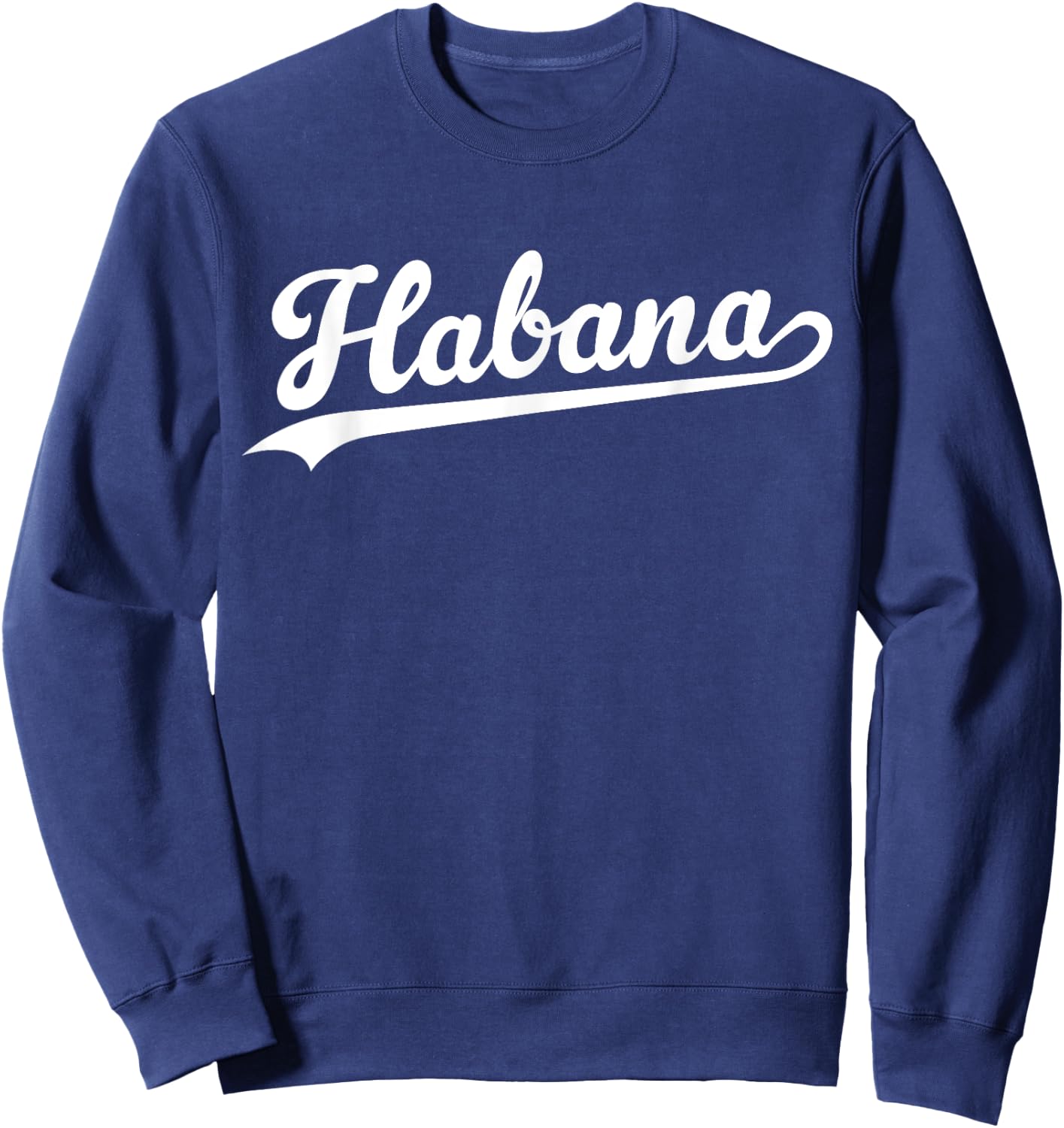 Habana Baseball Jersey Script Vintage Retro Style Sweatshirt - Sweatshirt | Navy