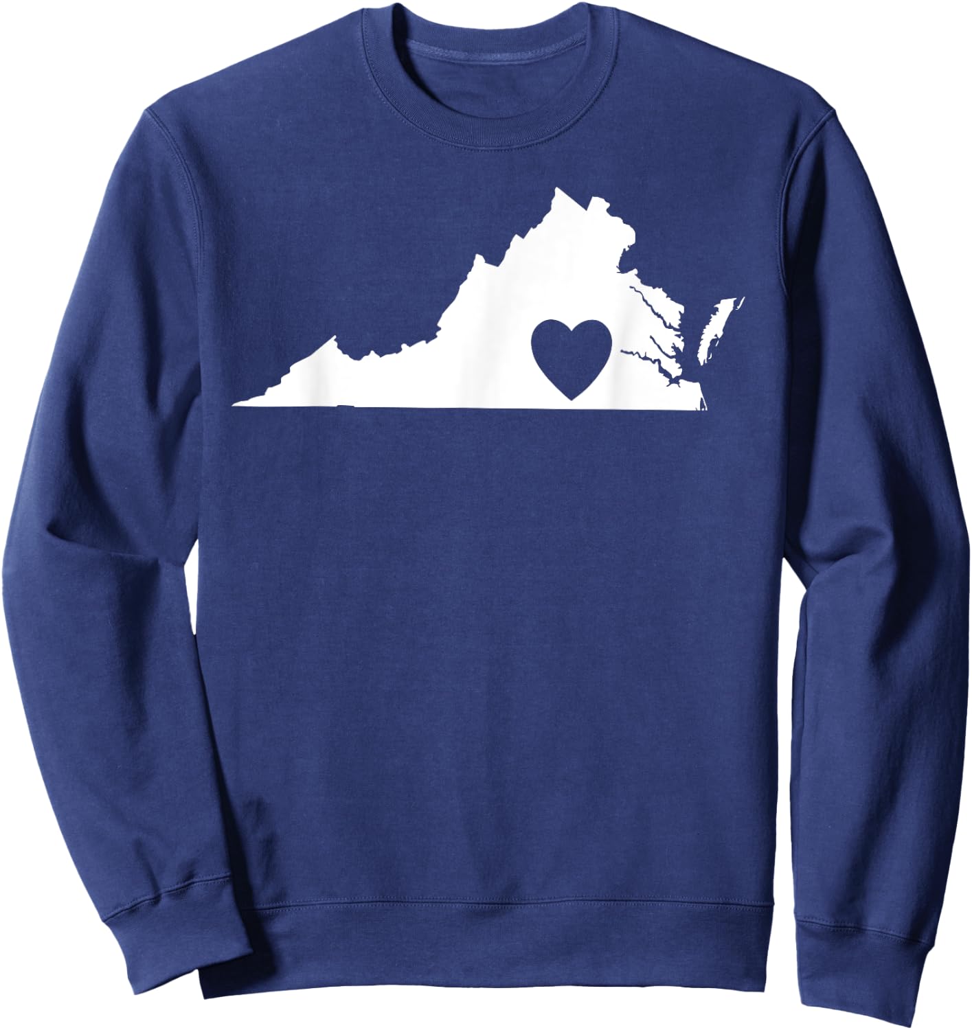 Virginia Lovers State Heart | Vintage Throwback Gift Sweatshirt - Sweatshirt | Navy