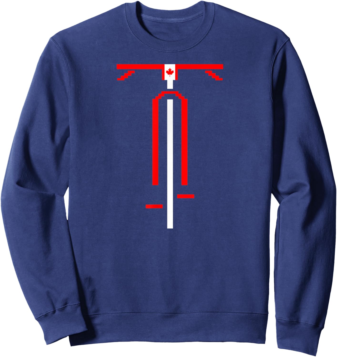 Canadian Flag Biking Icon Cycling Love Bike Riding Canada Sweatshirt - Sweatshirt | Navy