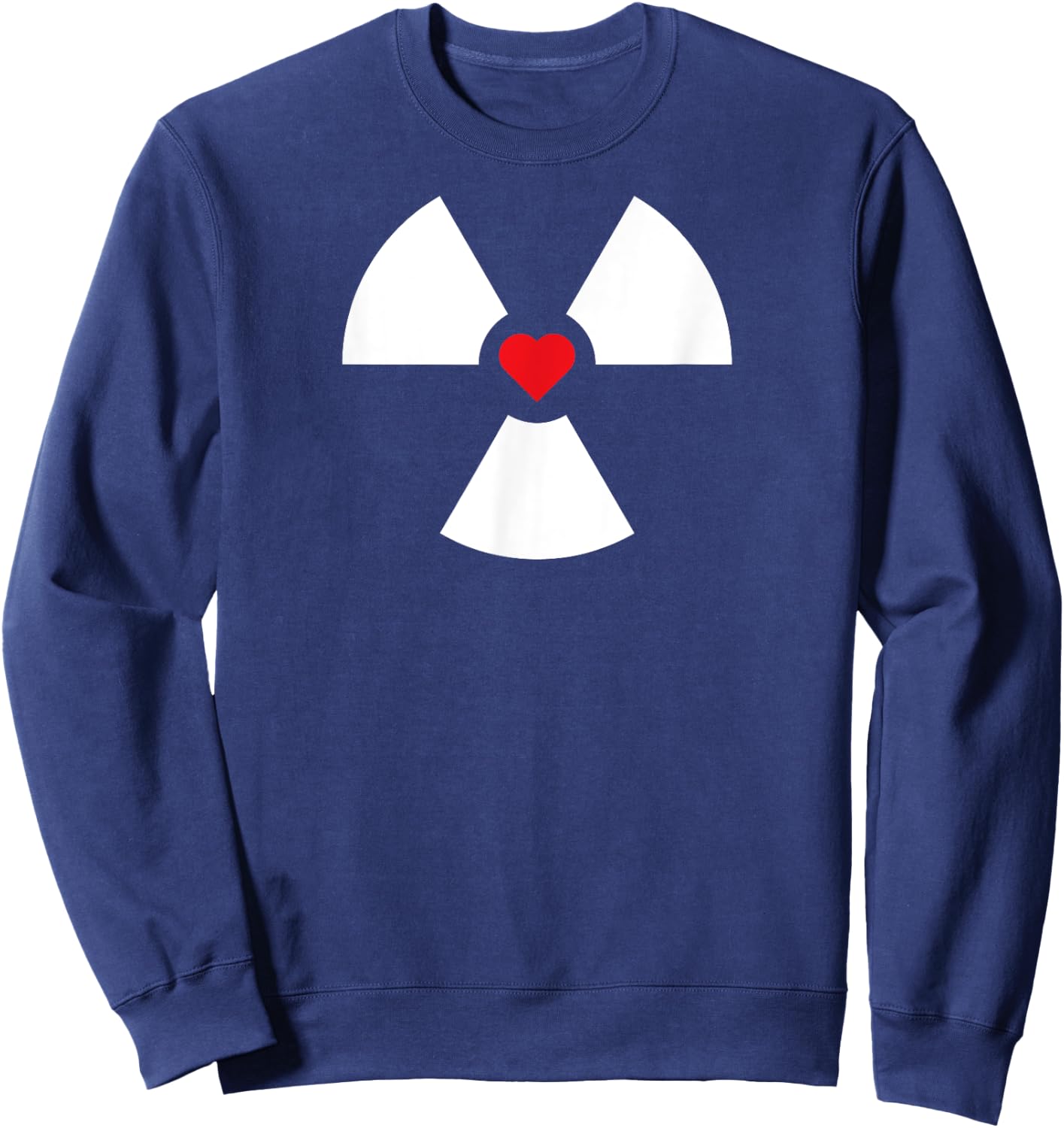 Radioactive Sign Radiation Hazard Heart Symbol Nuclear Love Sweatshirt - Sweatshirt | Navy