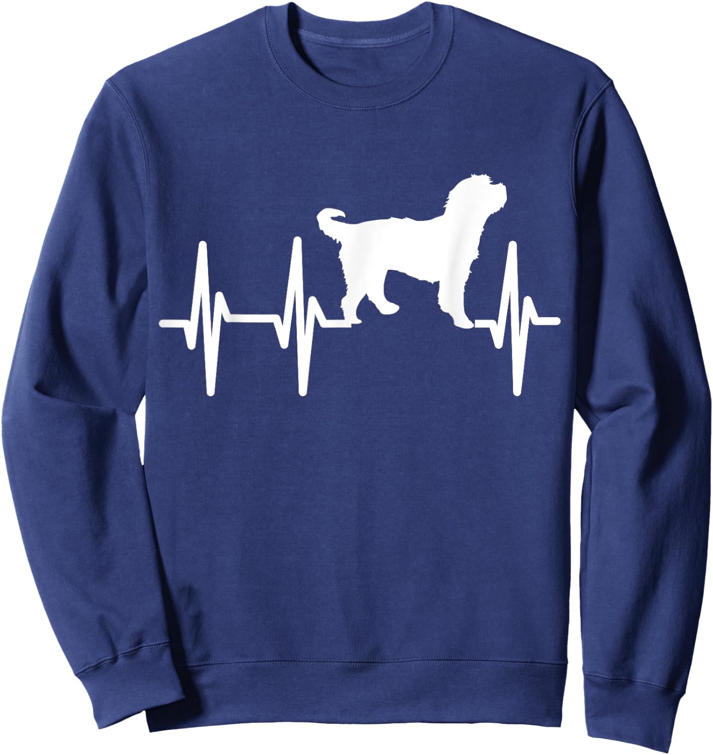 Bernedoodle Heartbeat Dog Mom Dad Pet Gift Sweatshirt - Sweatshirt | Navy