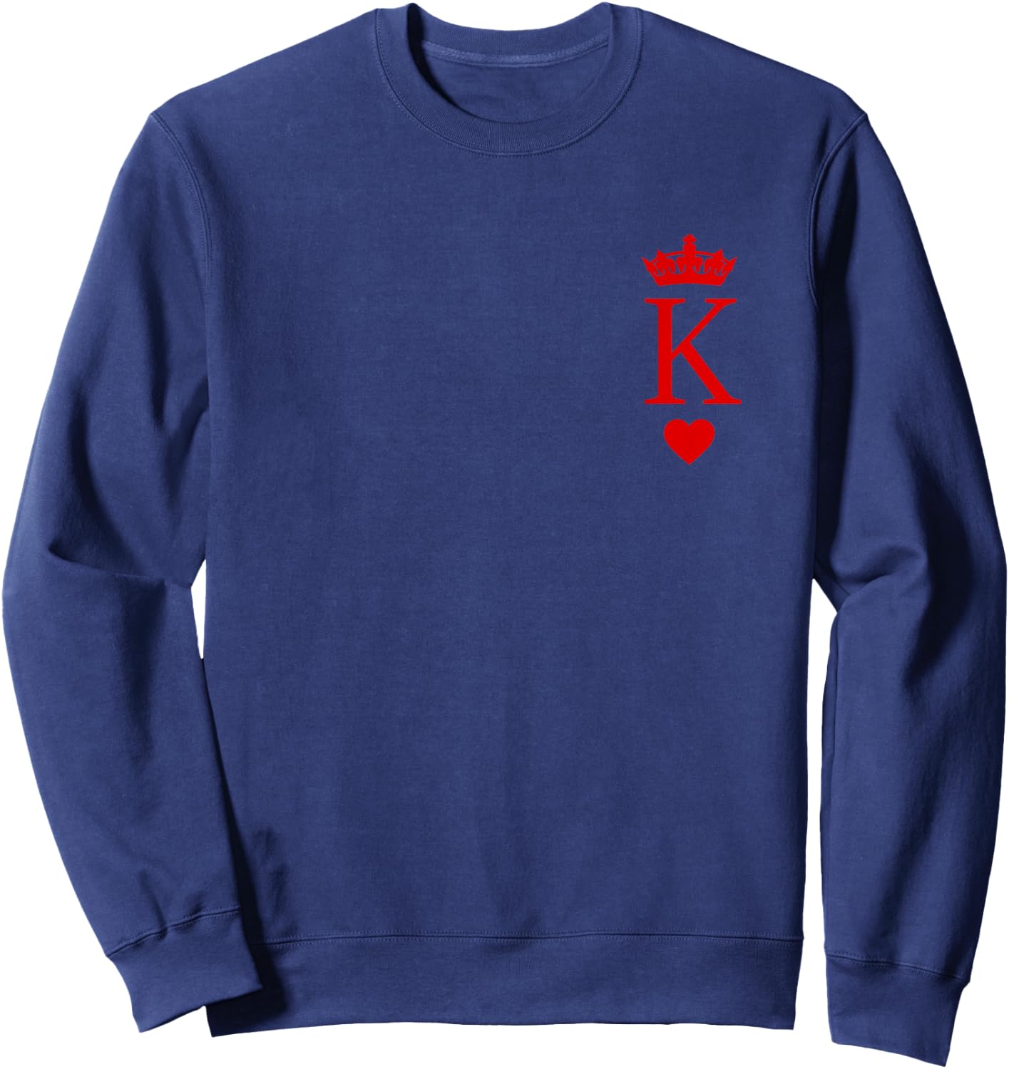 King of Hearts Funny Halloween King & Queen Matching Couple Sweatshirt - Sweatshirt | Navy