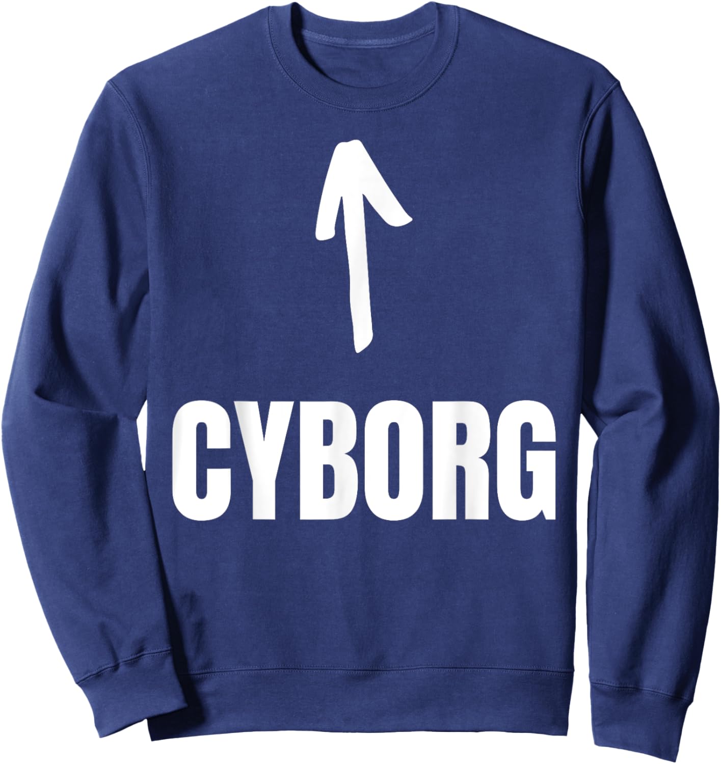 Halloween Cyborg - -Adults, Kids - Black - Short Sleeve - - Small - Funny Cyborg Design Sweatshirt - Sweatshirt | Navy