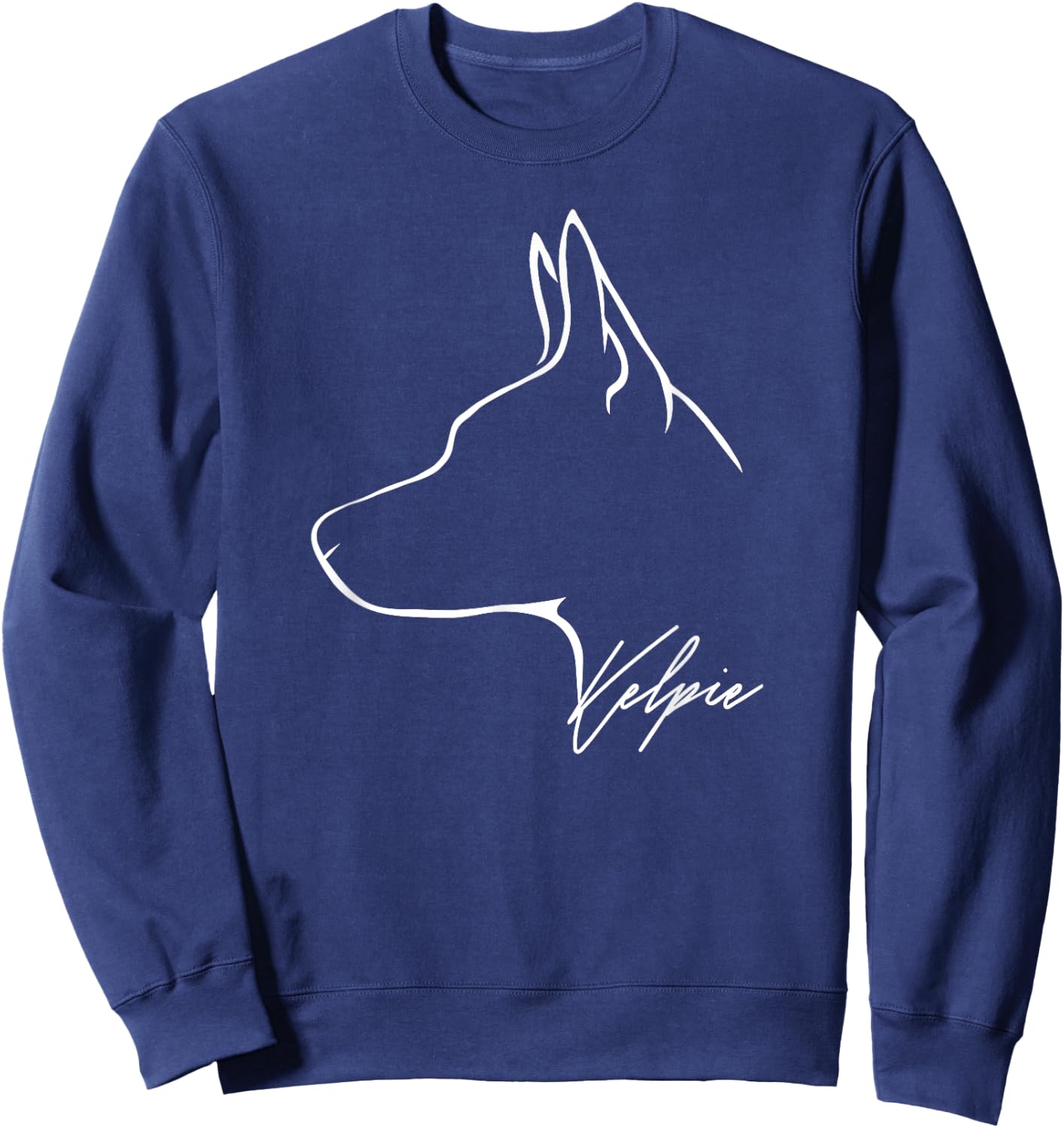 Proud Kelpie profile dog mom gift Australian Kelpie lover Women Girls Kids Sweatshirt - Sweatshirt | Navy