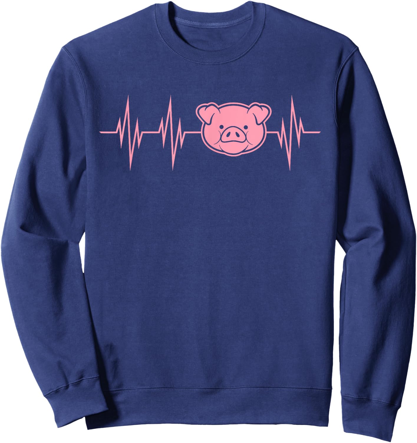 I Love My Pig Heart Valve Heartbeat Funny Barn Farmer Gift Sweatshirt - Sweatshirt | Navy