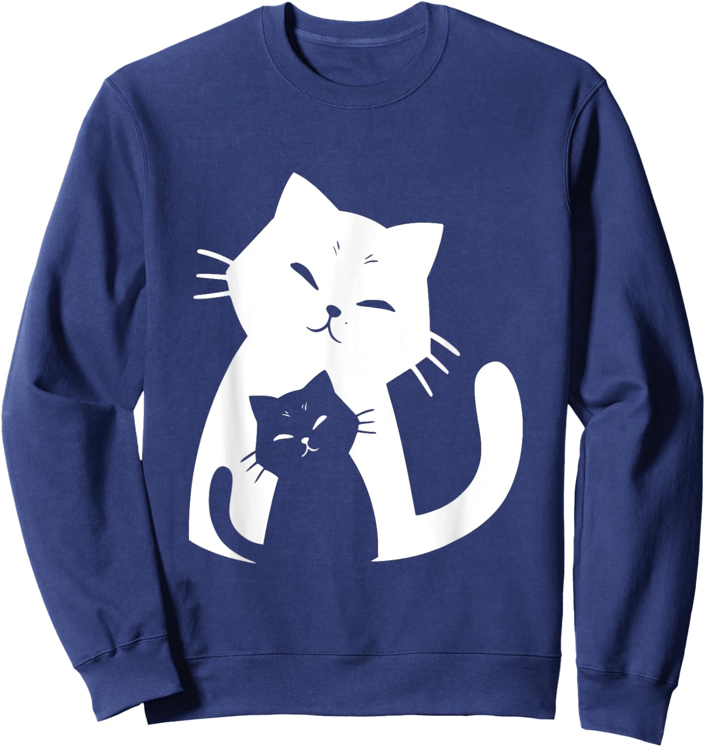 Black Cat and White Cat Women Girls Kids Sweatshirt - Sweatshirt | Navy