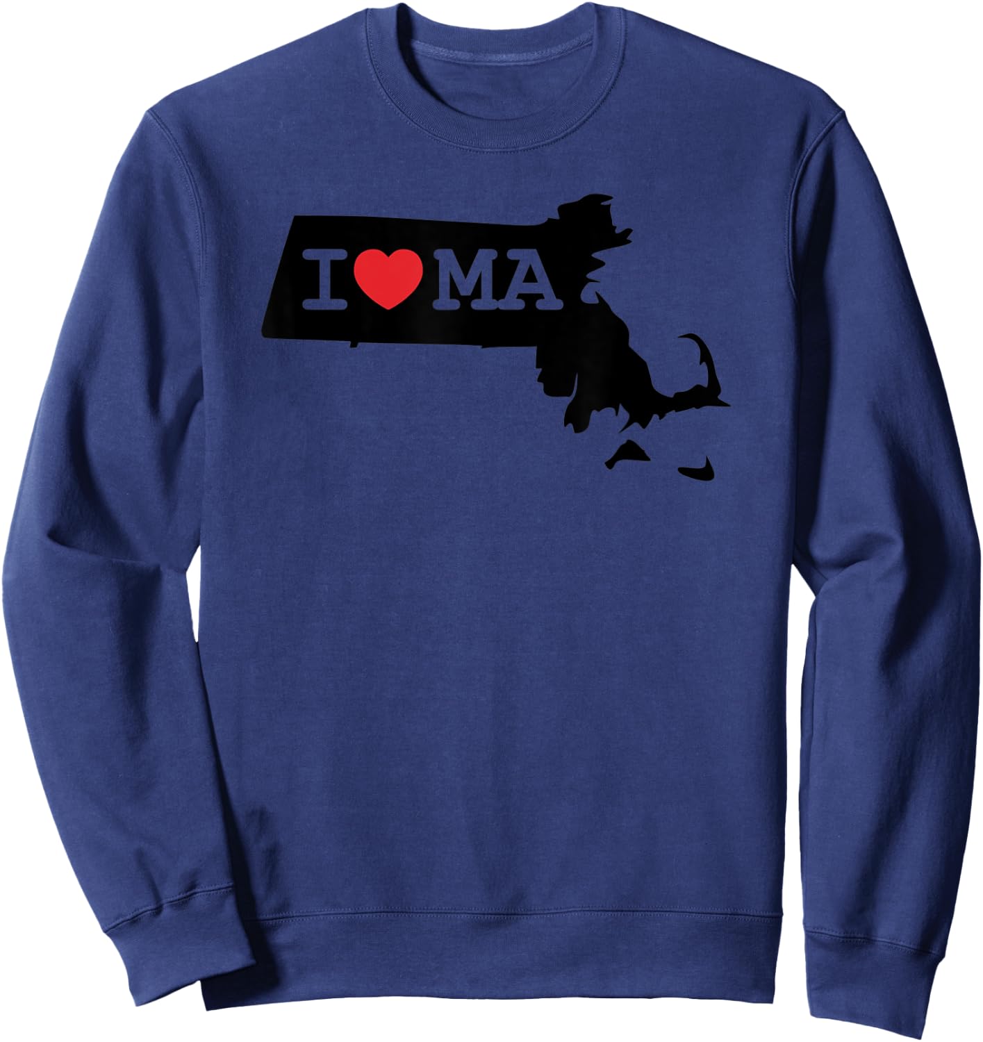 I Heart MA Love Boston Massachusetts Silhouette Art Gift Sweatshirt - Sweatshirt | Navy