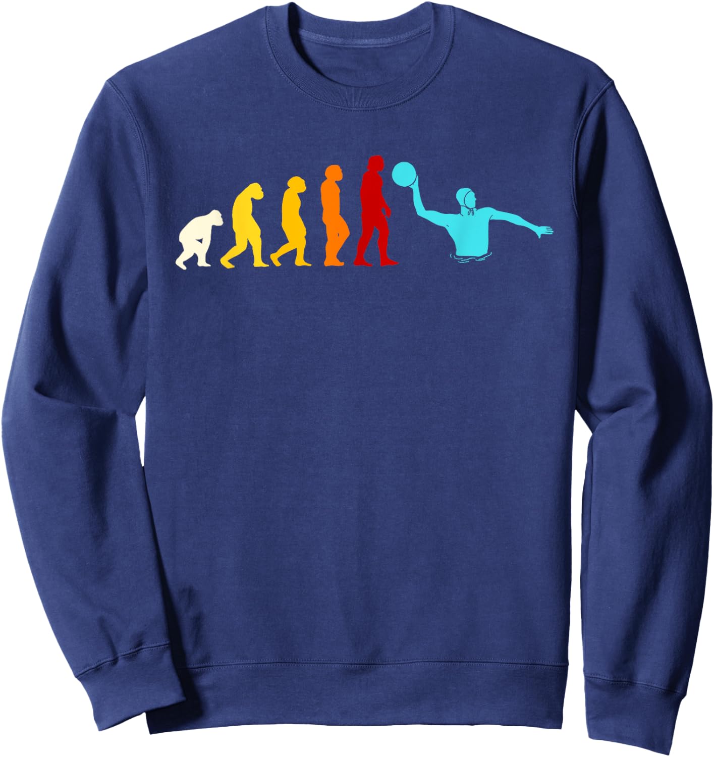 Great Water Polo Evolution Sport Gift Water Ball Player Sweatshirt - Sweatshirt | Navy