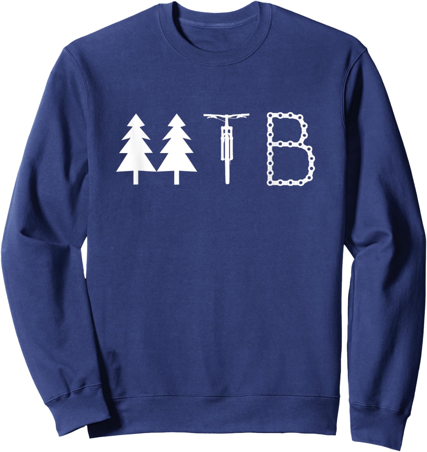 Mountain Bike T Shirt - Tree Bike Chain Mountain Bike MTB Sweatshirt - Sweatshirt | Navy