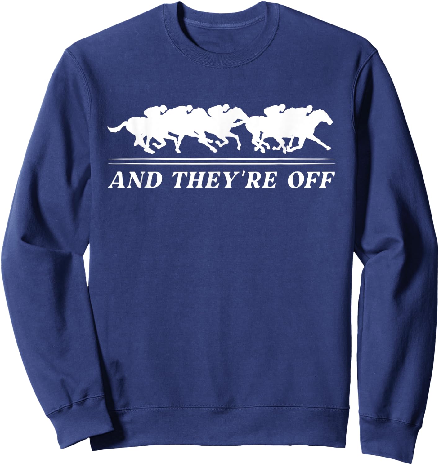 Funny Horse Racing Jockey Racer Derby Rider Track Race Gifts Sweatshirt - Sweatshirt | Navy
