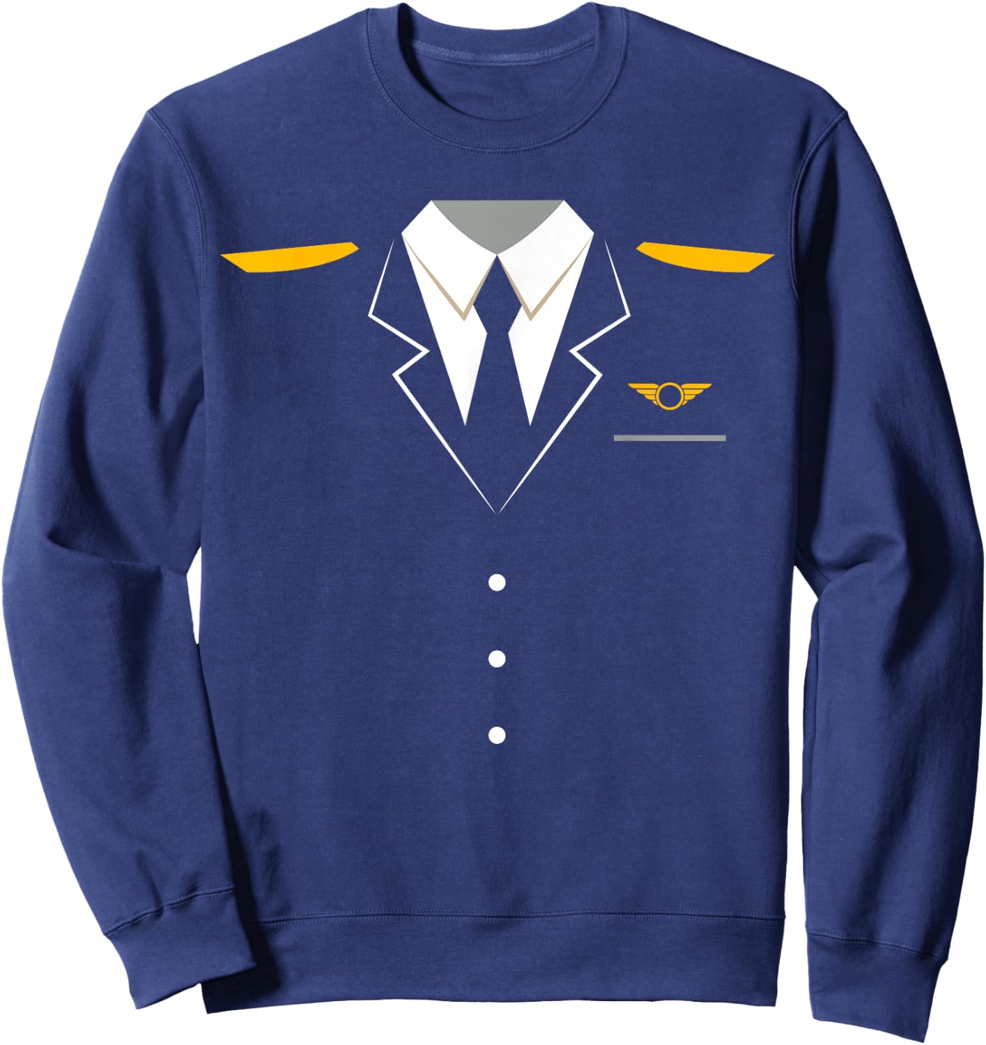 Airplane Pilot Uniform | Halloween Captain Sweatshirt - Sweatshirt | Navy
