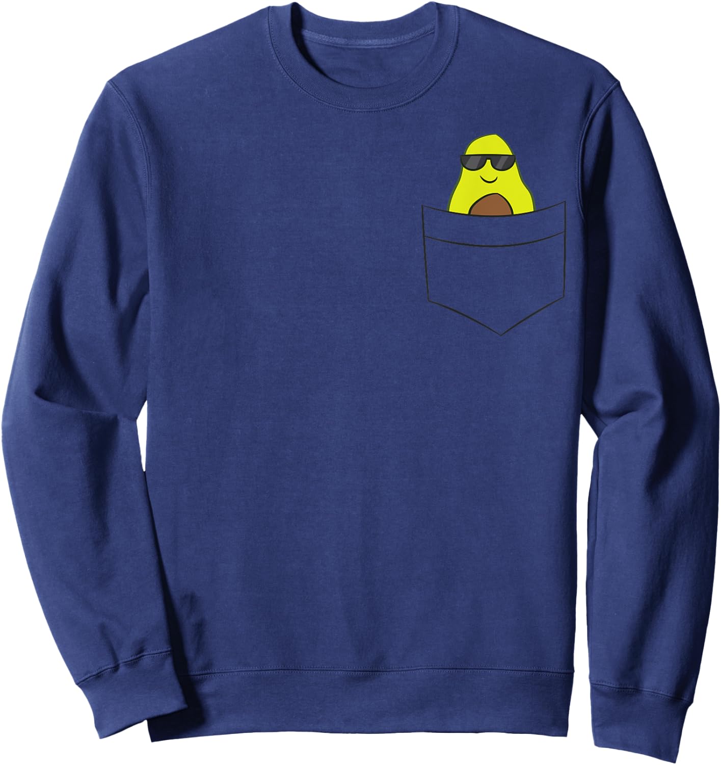 Avocado In A Pocket Vegan Food Avocado In Pocket Sweatshirt - Sweatshirt | Navy