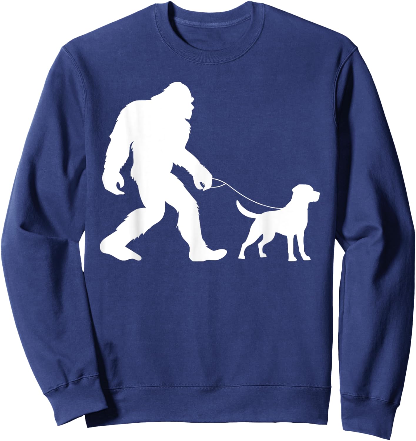 Fun Bigfoot Sasquatch Walking Labrador Retriever Gag Gift Sweatshirt - Sweatshirt | Navy