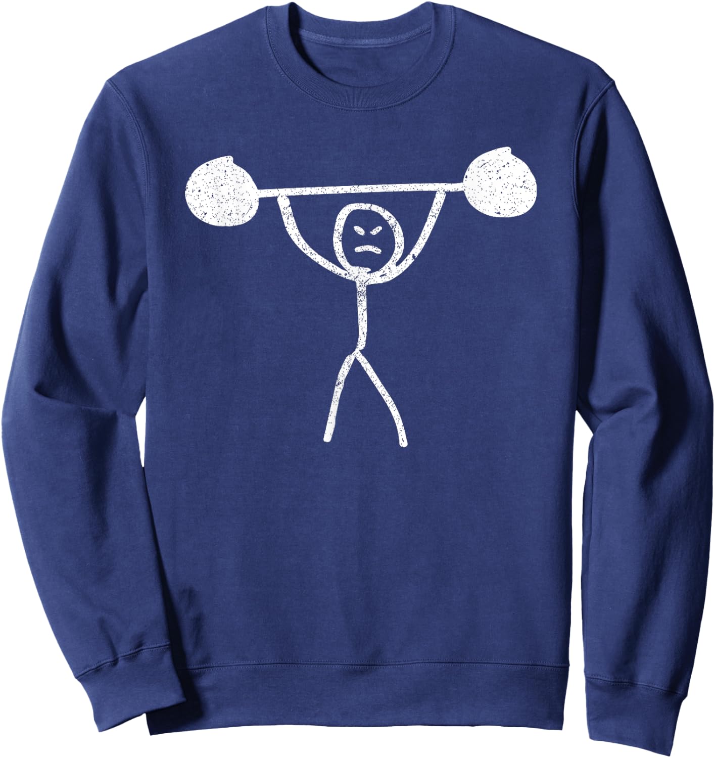 Gym Funny Fitness Stickman Weight Lifting Squat Men Women Sweatshirt - Sweatshirt | Navy