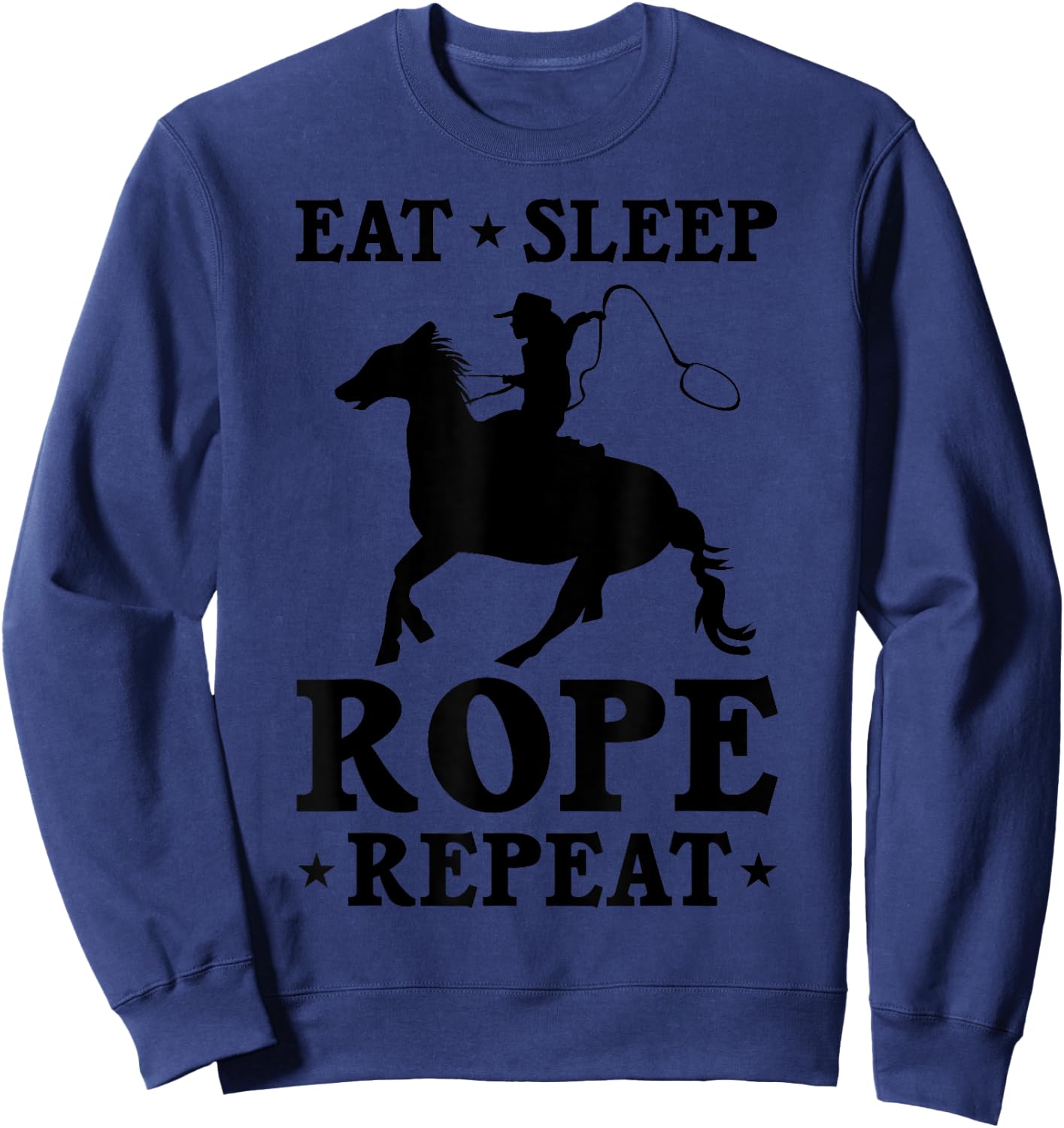 Funny Rodeo Gift Women Boys Girls Cool Horse Roping Sweatshirt - Sweatshirt | Navy