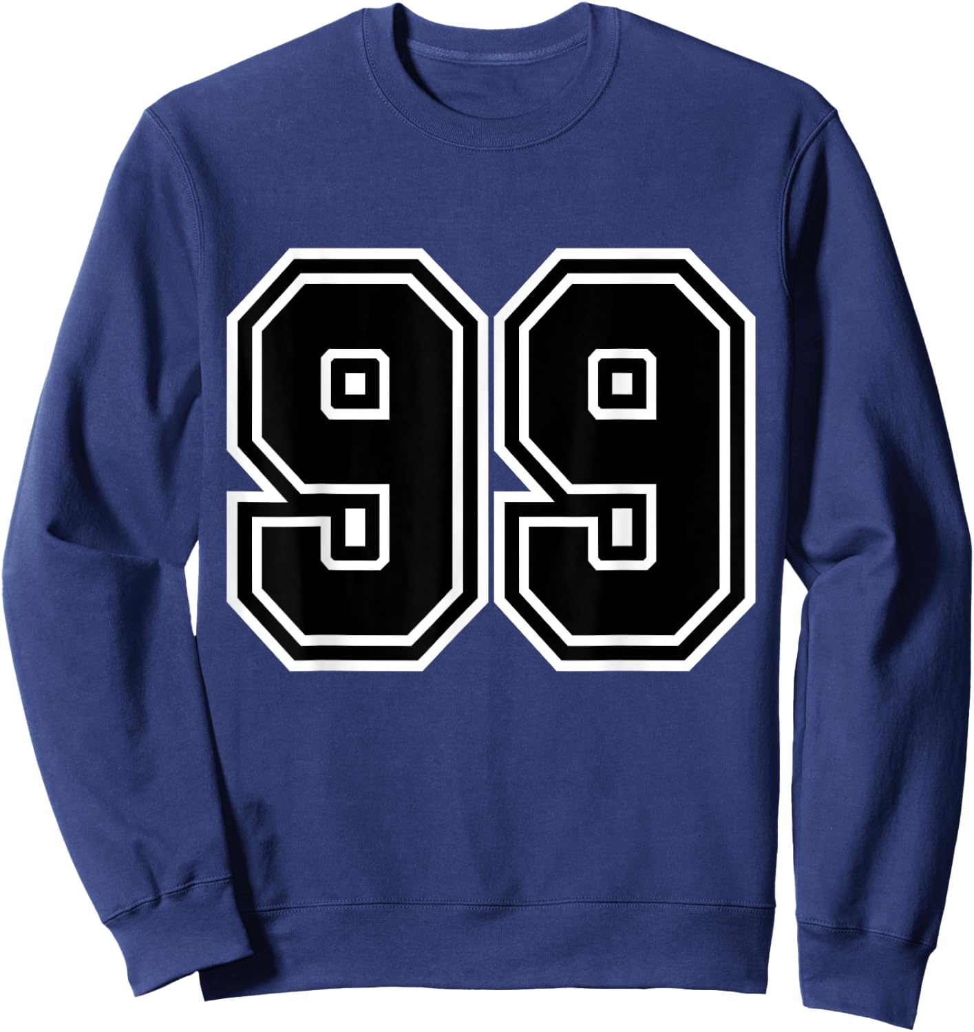 Number #99 Black Varsity Number Sweatshirt - Sweatshirt | Navy