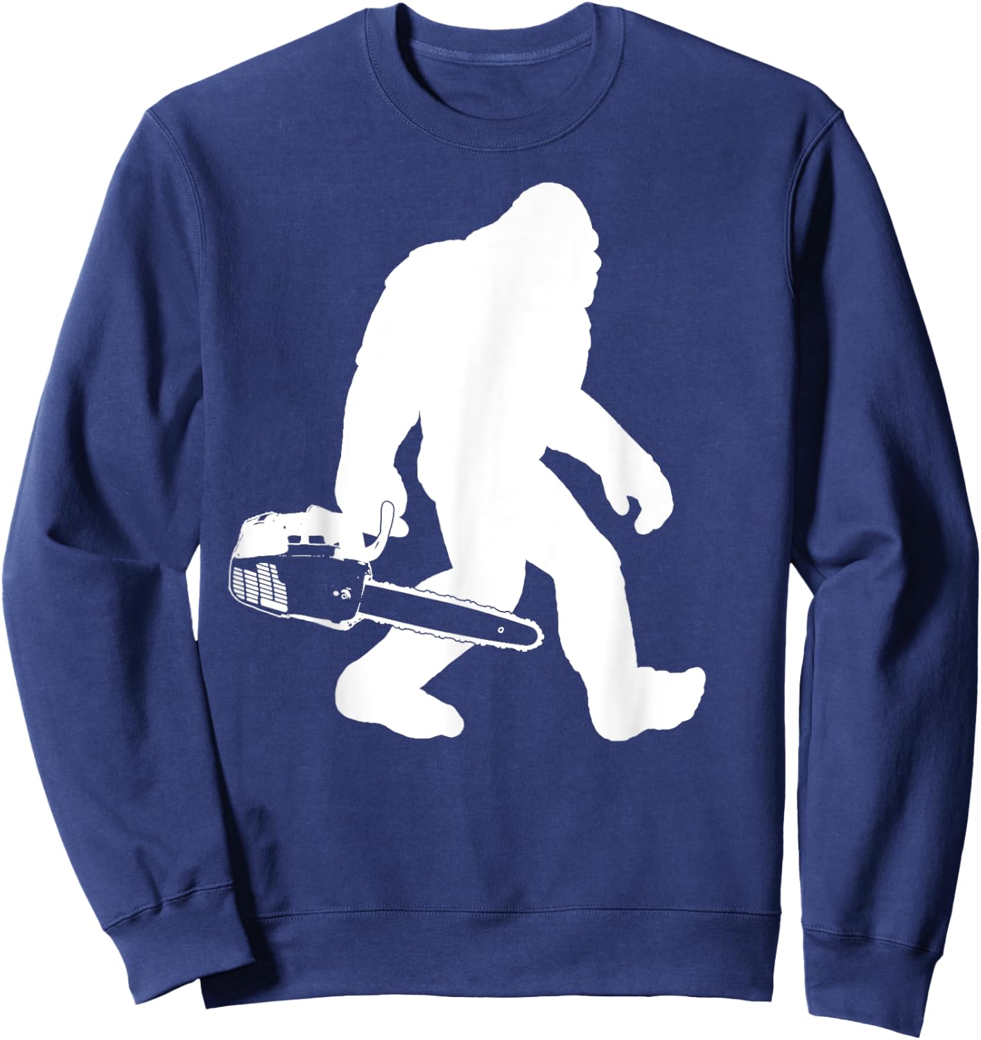 Lumberjack Bigfoot Chainsaw Sasquatch Logger Funny Sweatshirt - Sweatshirt | Navy