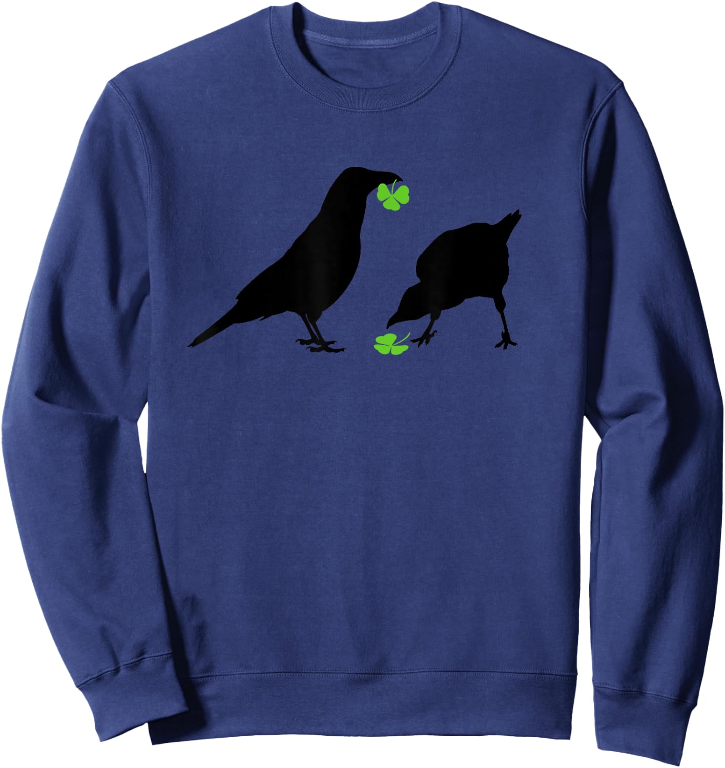 Saint Patrick's Day Shamrock Crows for Bird Lovers Sweatshirt - Sweatshirt | Navy