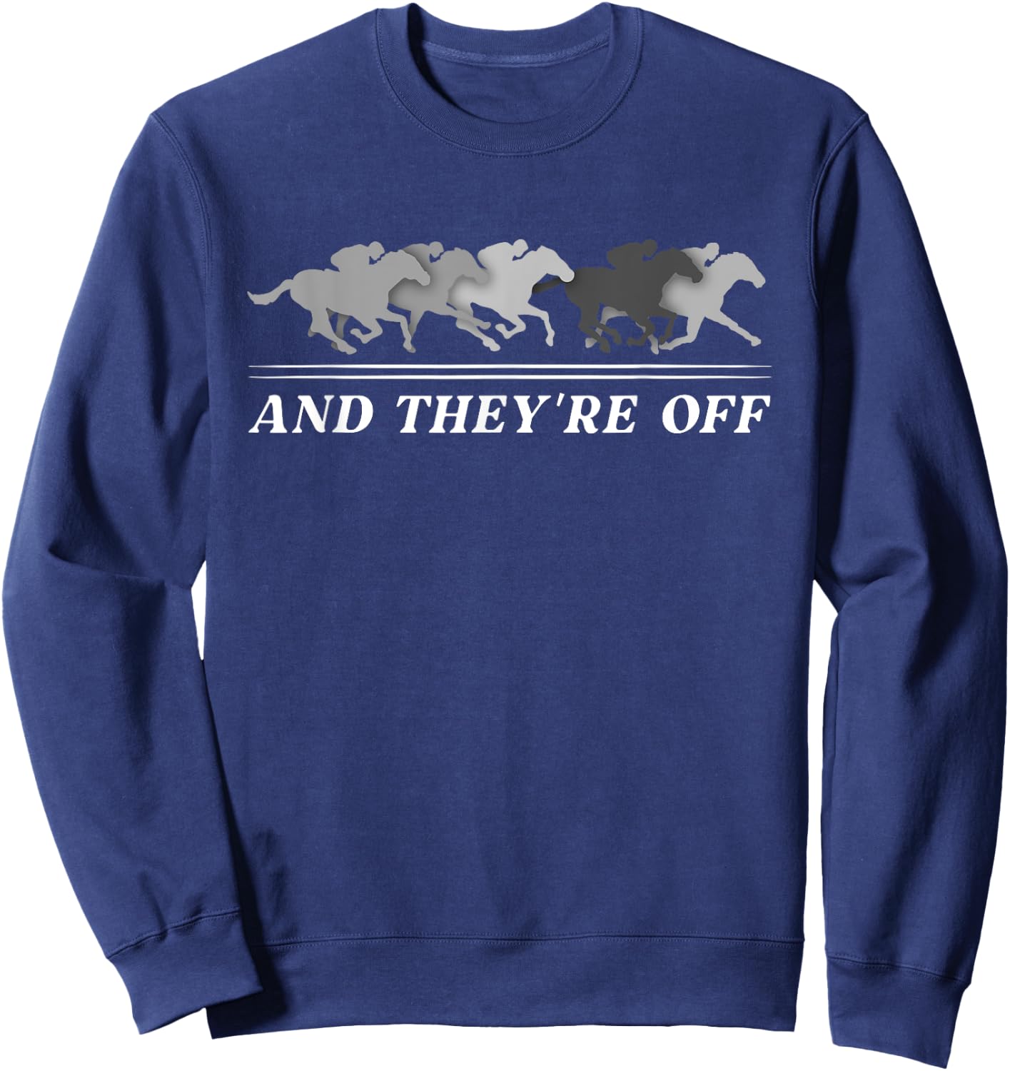 Funny Horse Racing Jockey Racer Derby Rider Track Race Gifts Sweatshirt - Sweatshirt | Navy
