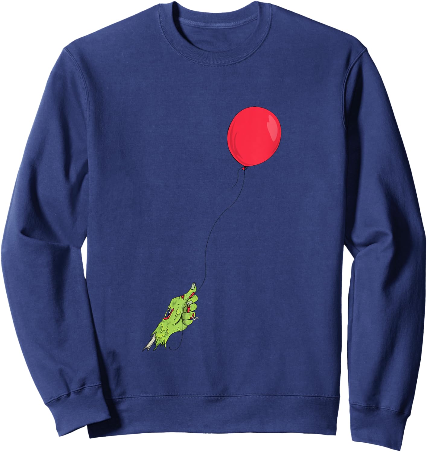Funny Zombie Apocalypse Balloon Floating One Zombie Hand Sweatshirt - Sweatshirt | Navy