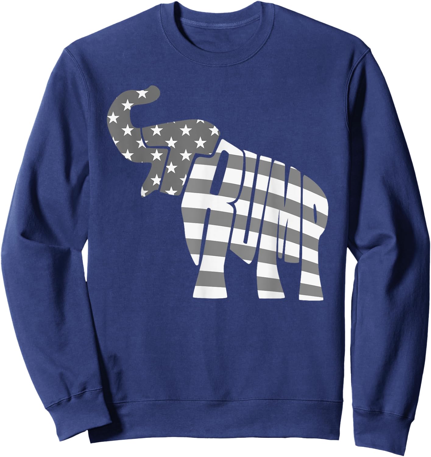 Cute Trump Gift | Proud American Flag Elephant Women Sweatshirt - Sweatshirt | Navy