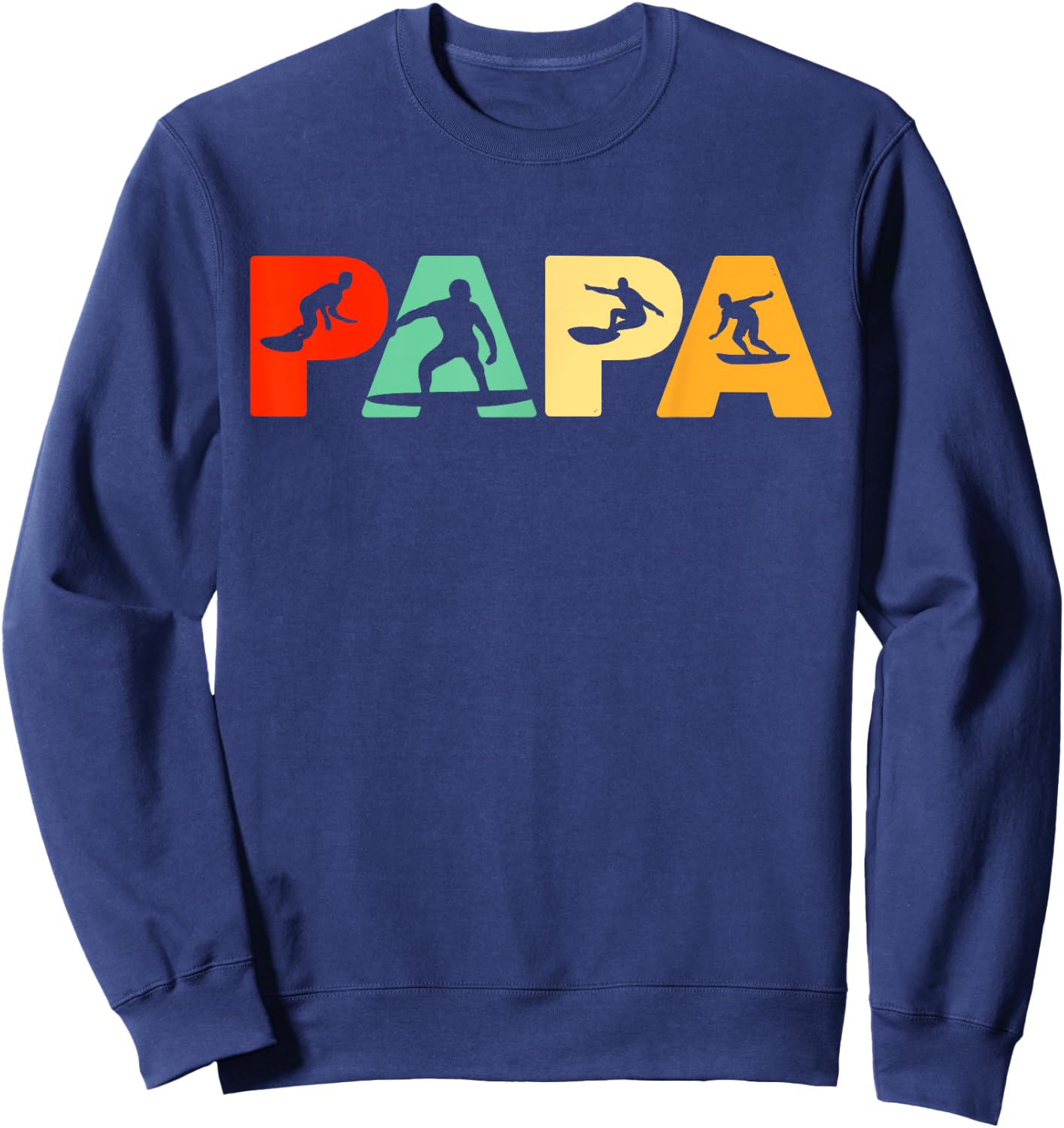 Surf Dad, Retro Dad Surf Father Gift Sweatshirt - Sweatshirt | Navy