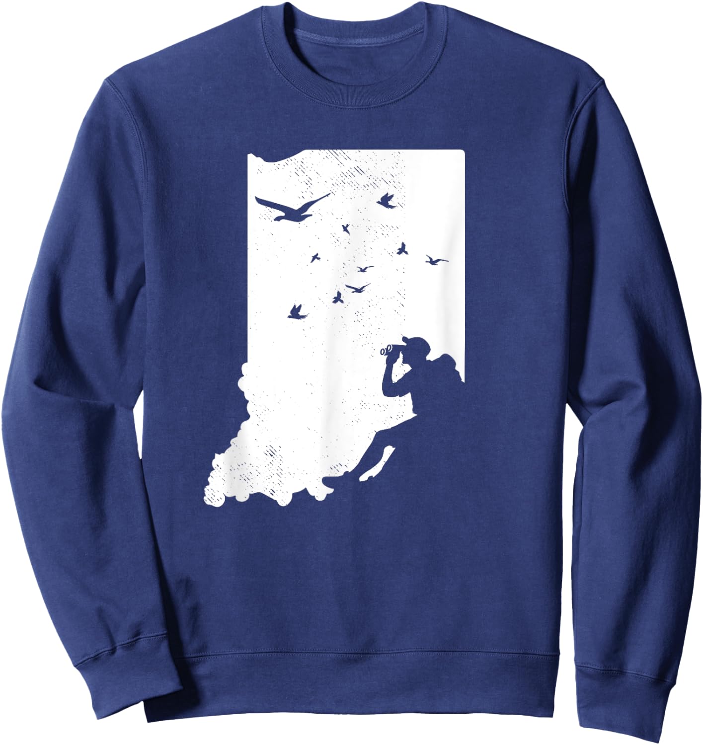 Indiana Bird Watching Design Birding Binoculars Birdwatcher Sweatshirt - Sweatshirt | Navy