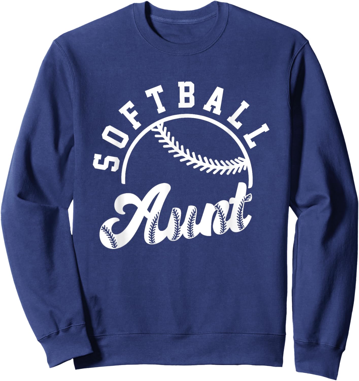 Retro Vintage Softball Aunt Love Baller Gameday Matching Sweatshirt - Sweatshirt | Navy