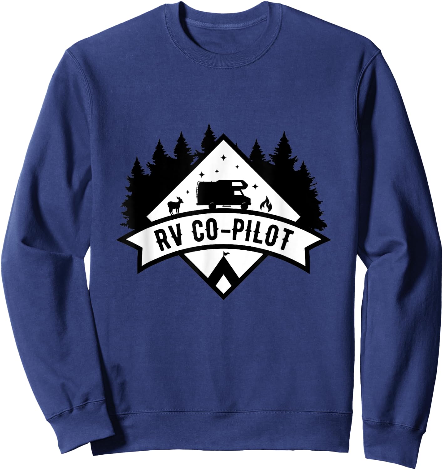 Motorhome Men Women Travel Vacation Present RV Co-Pilot Sweatshirt - Sweatshirt | Navy