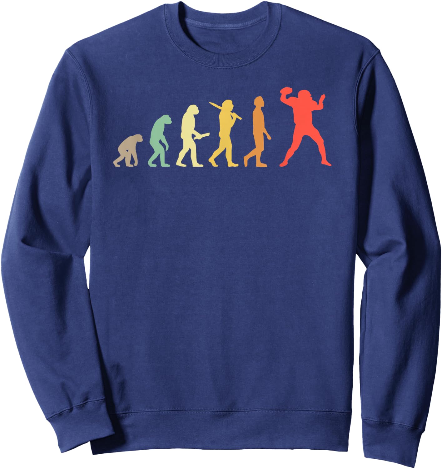 Retro American Football Evolution Gift Football Players Sweatshirt - Sweatshirt | Navy