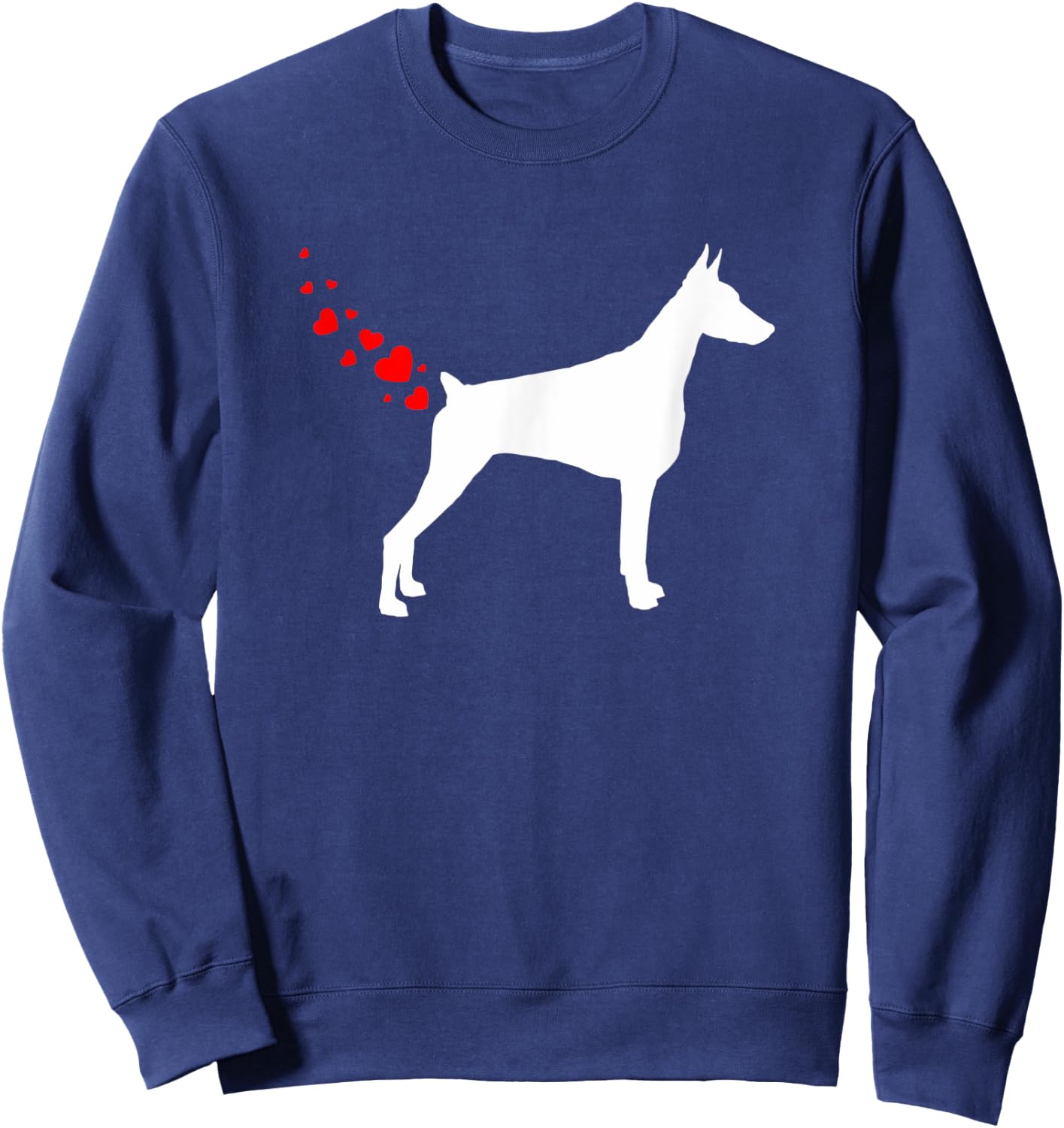 Doberman Pinscher Valentines Day Owner Heart Dog Farts Sweatshirt - Sweatshirt | Navy