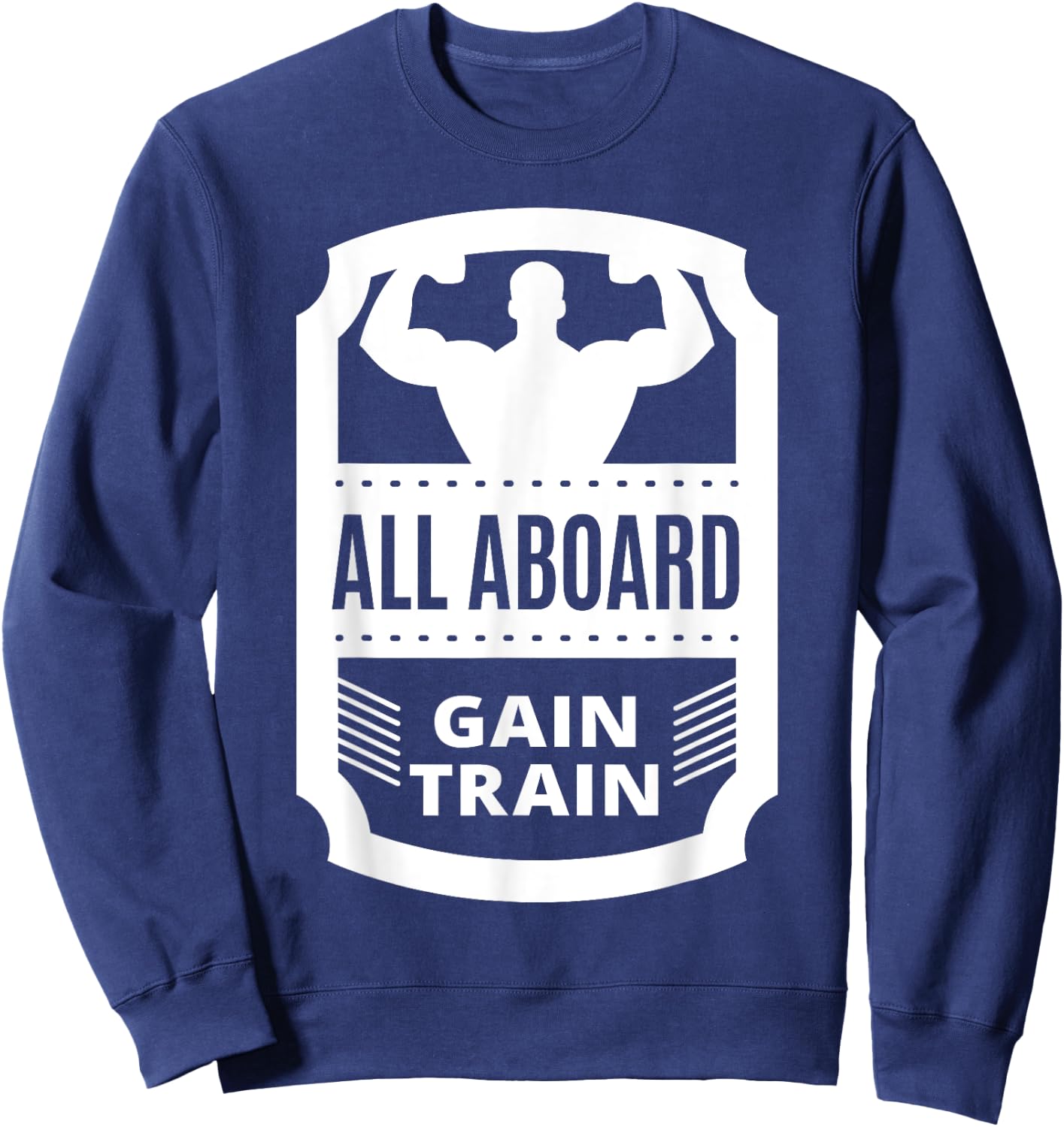 All Aboard Gain Train Weight Lifting Sweatshirt - Sweatshirt | Navy