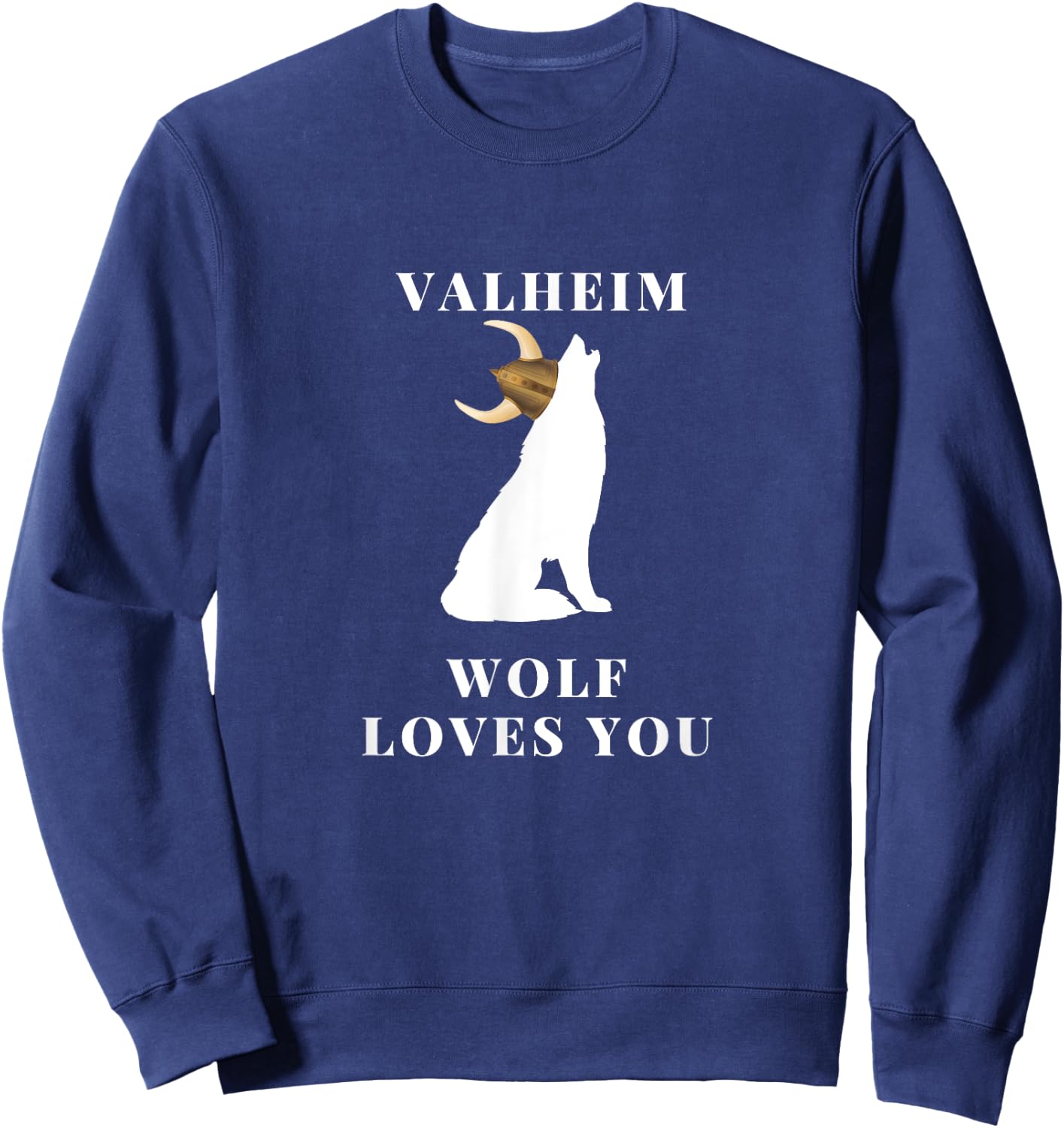Valheim Wolf Loves You exclusieve game apparel Sweatshirt - Sweatshirt | Navy