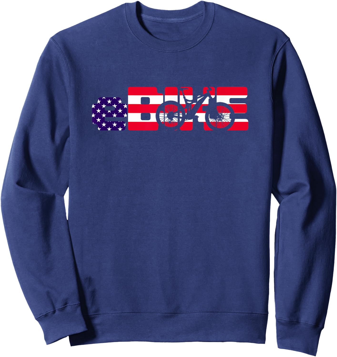 Ebike American Flag Design E-Bike USA Sweatshirt - Sweatshirt | Navy