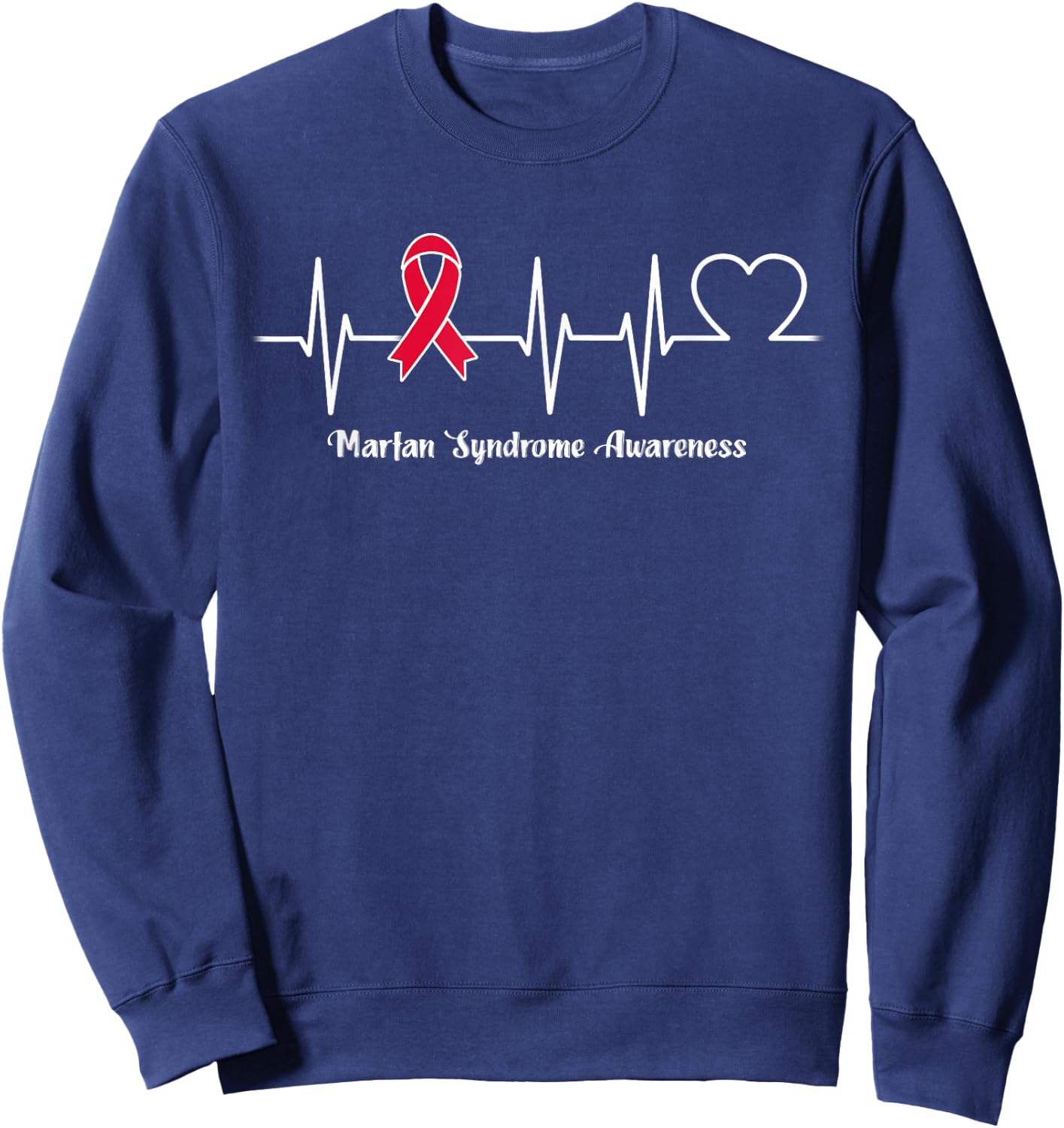 Heartbeat Marfan Syndrome Warrior Sweatshirt - Sweatshirt | Navy