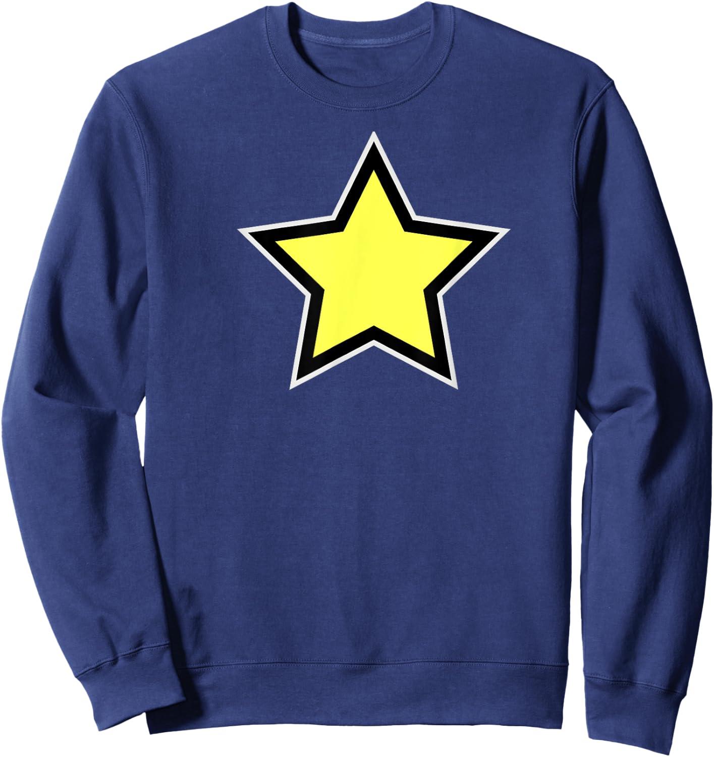 Star Yellow Black White Sweatshirt - Sweatshirt | Navy