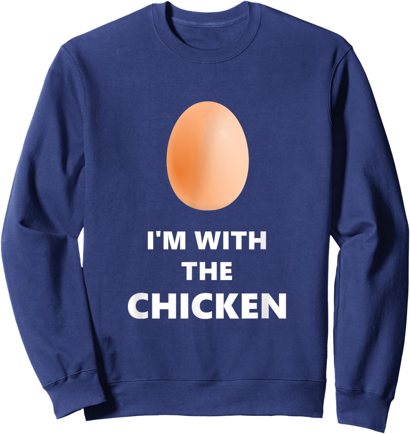 Fun I'm With The Chicken Egg Halloween Costume Sweatshirt - Sweatshirt | Navy